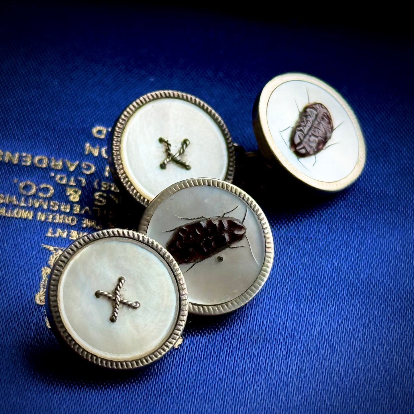 Shibayama & Mother of Pearl Cufflinks in Sterling Silver