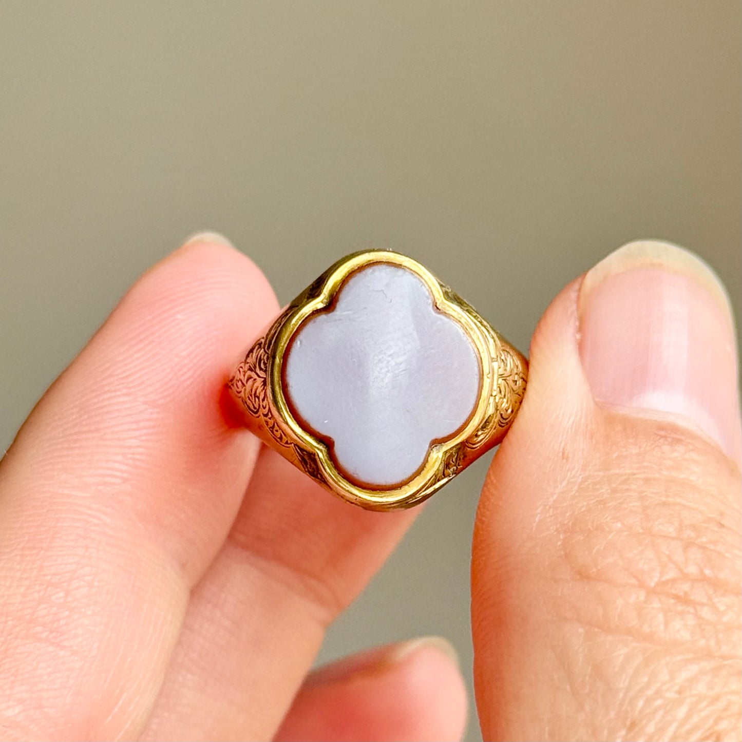 Victorian Locket Signet Ring in 9 Carat Gold; Circa 1880