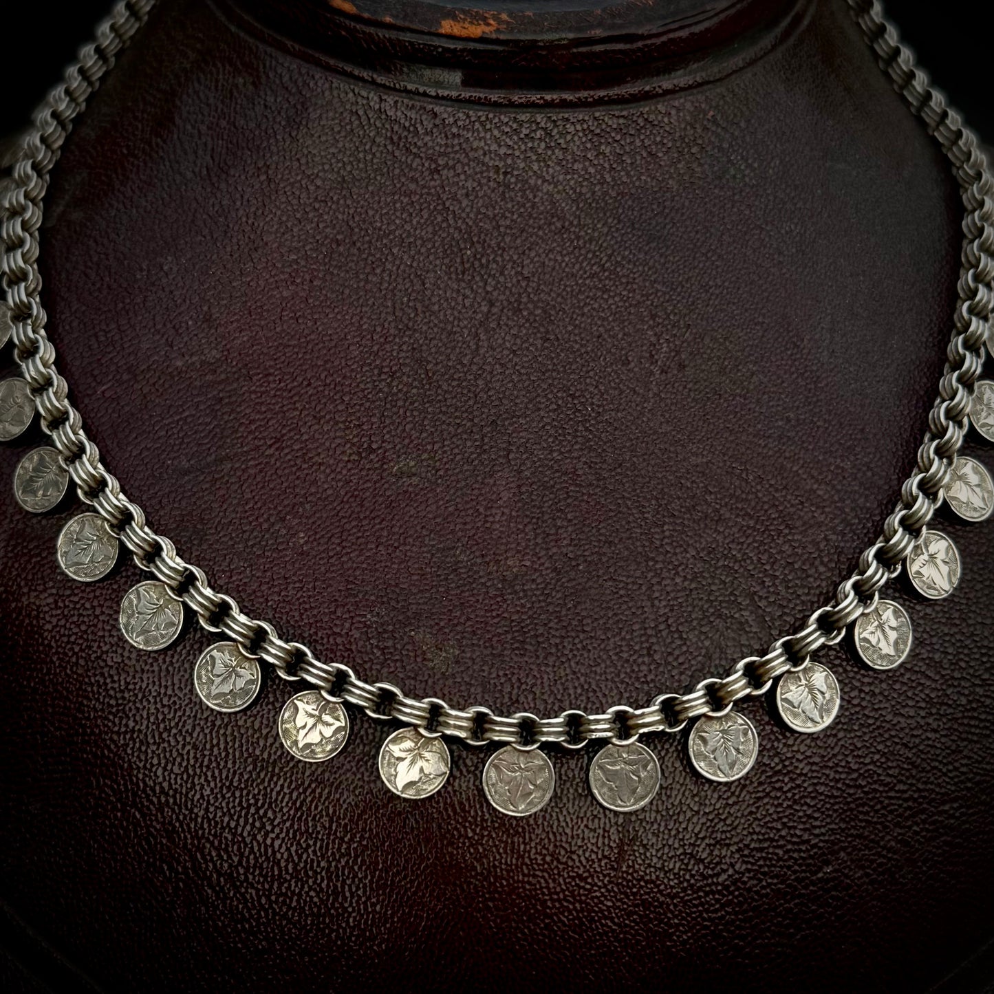 Late Victorian Ivy Collar Necklace; Circa 1880