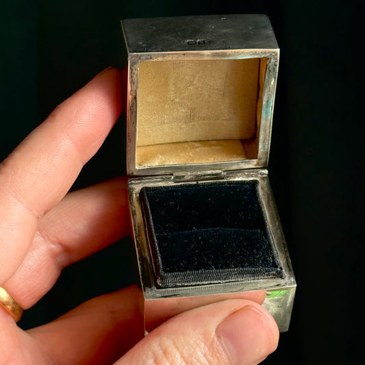 Antique 'BAM' Ring Box in Sterling Silver, Circa 1922