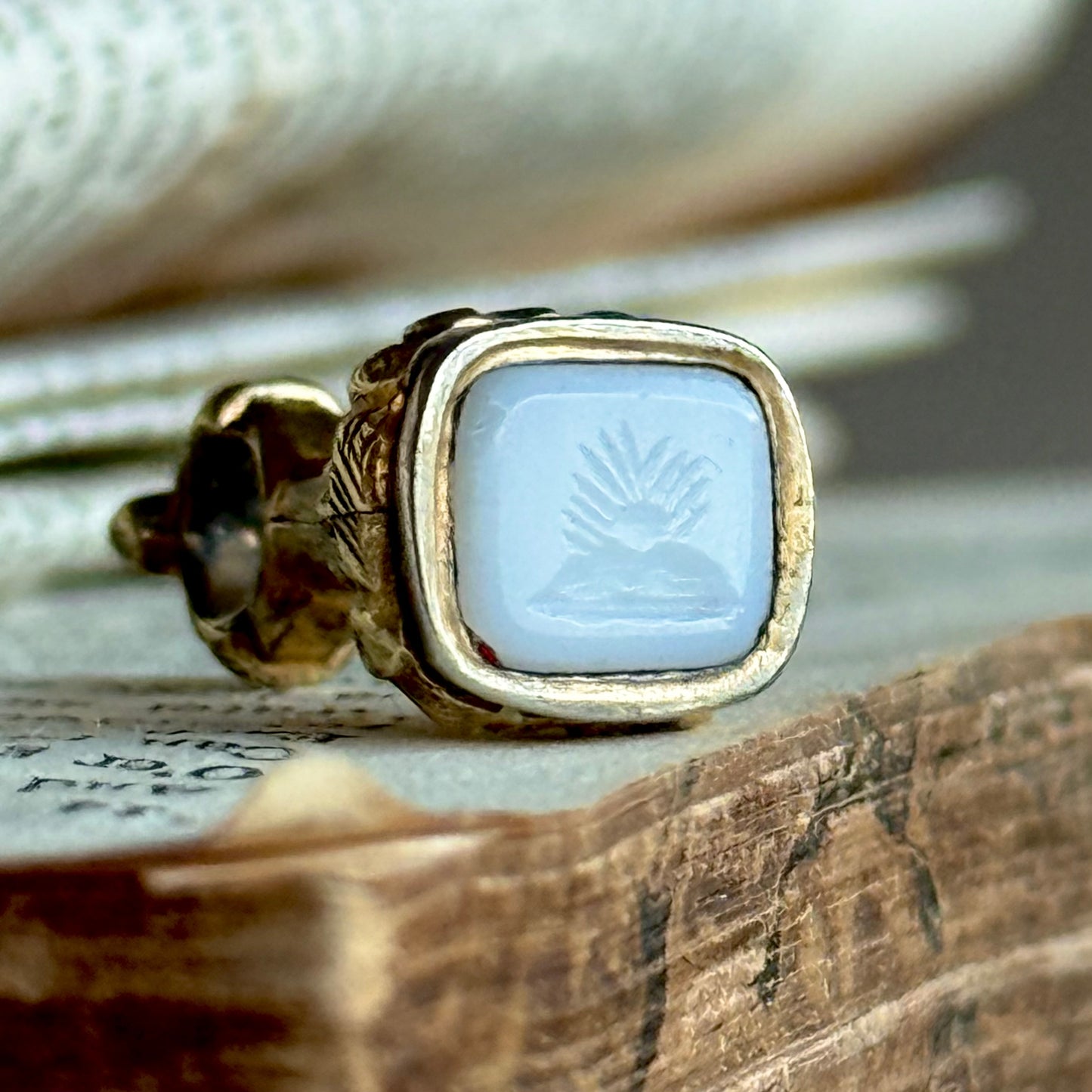 Antique Sentimental Sunrise Intaglio Fob; Circa 1850