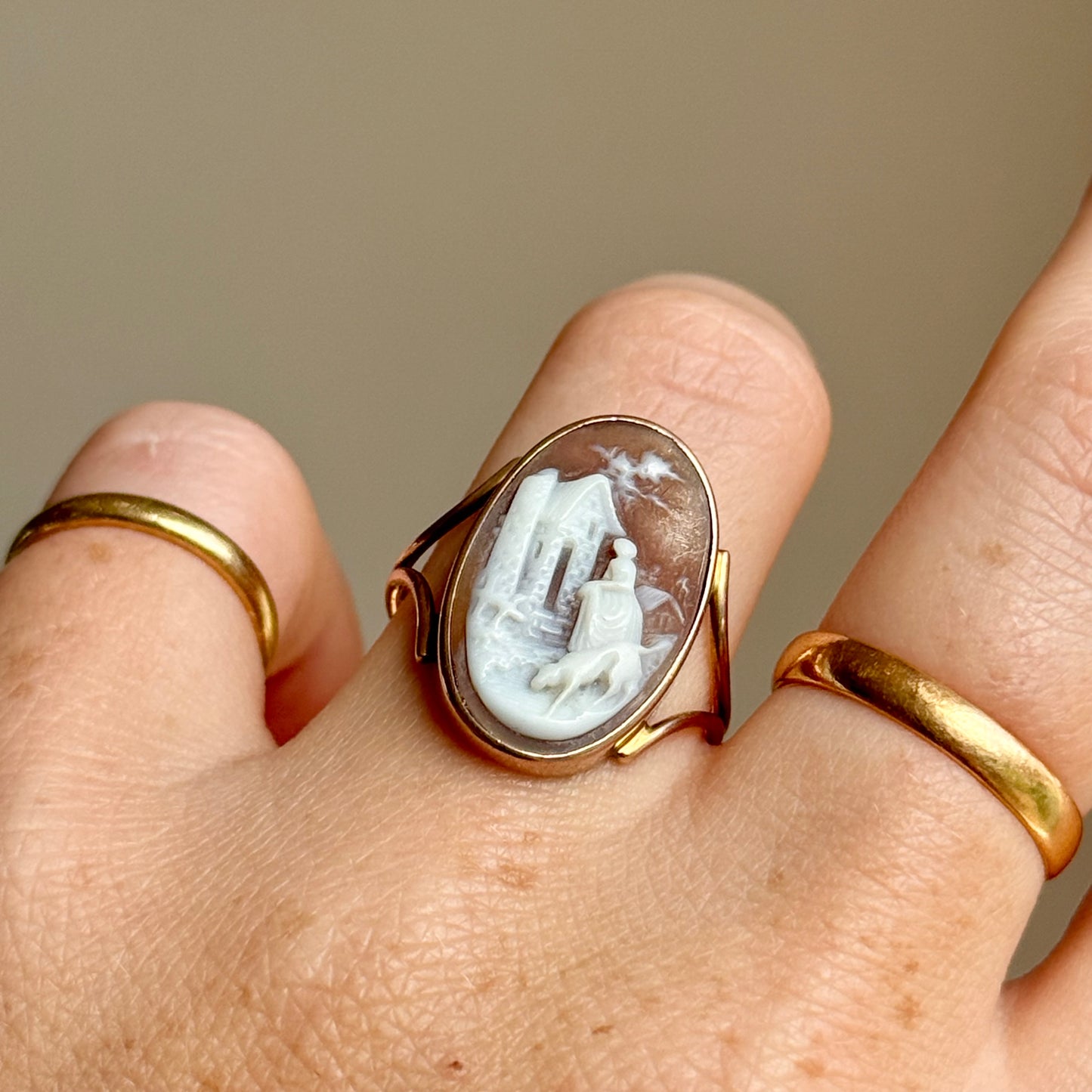 Georgian Enamel & Hair Mourning Ring in 15 Carat Gold; Circa 1781