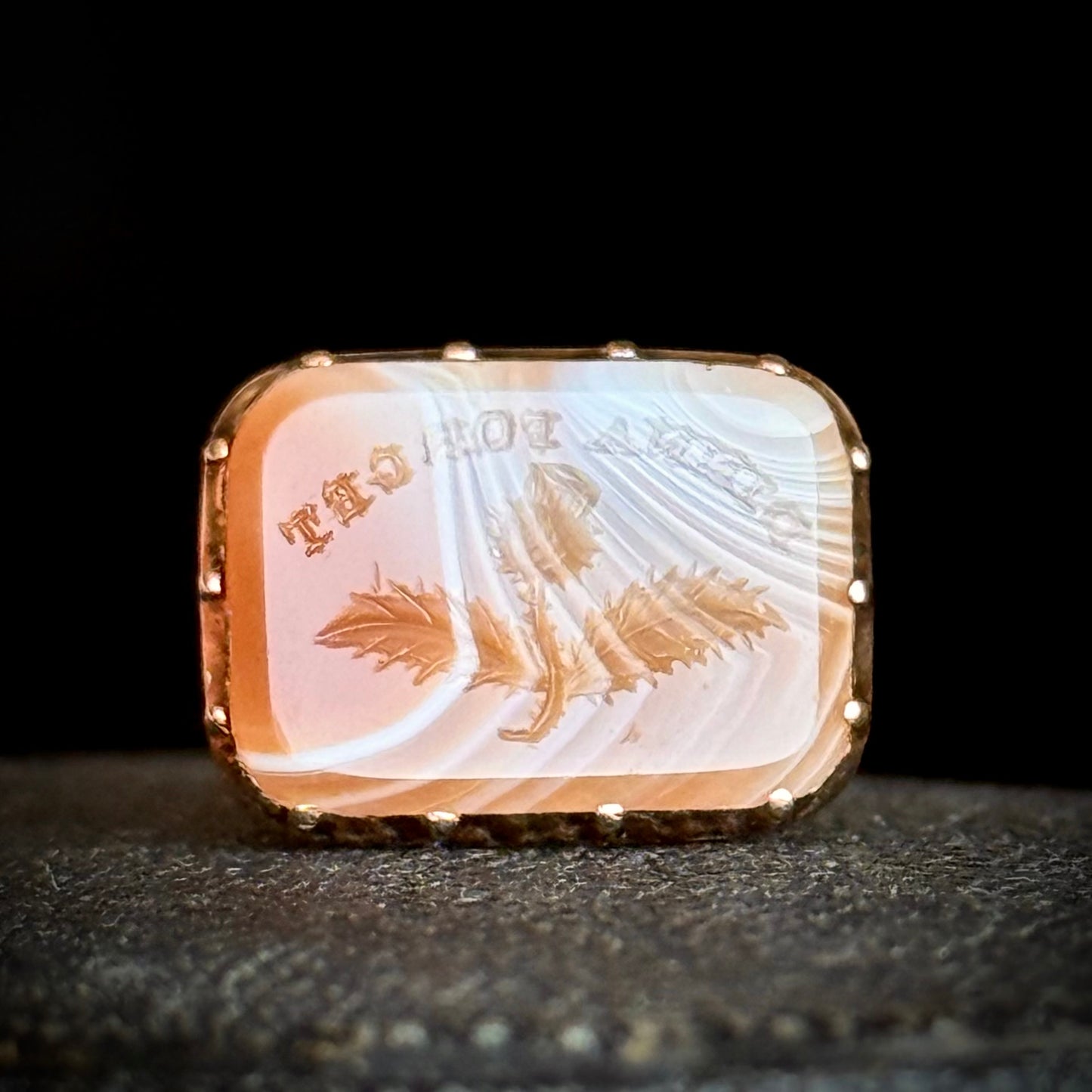 Georgian 'Dinna Forget' Intaglio Fob Pendant; Circa 1830