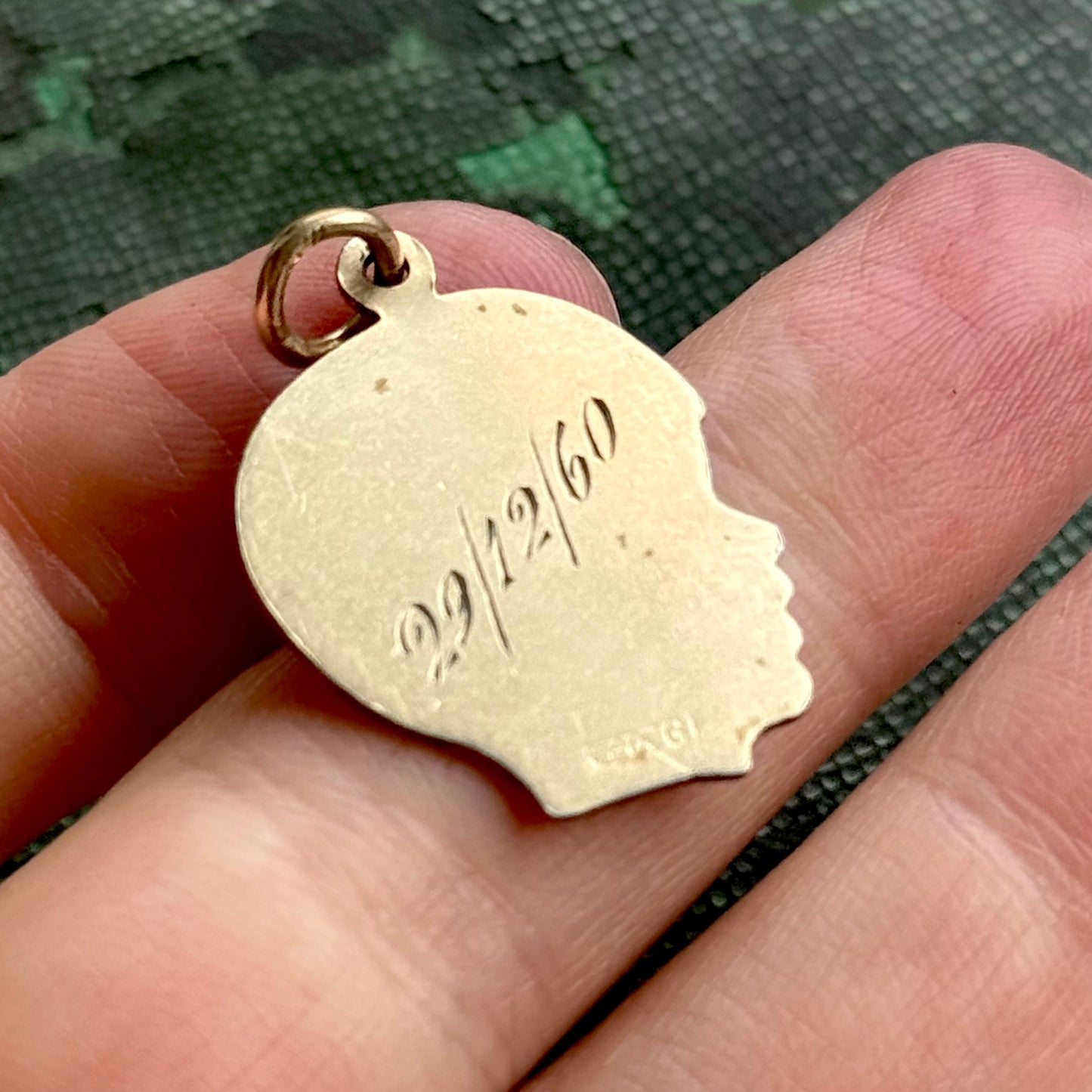 Vintage Profile 'Christopher' Pendant Token