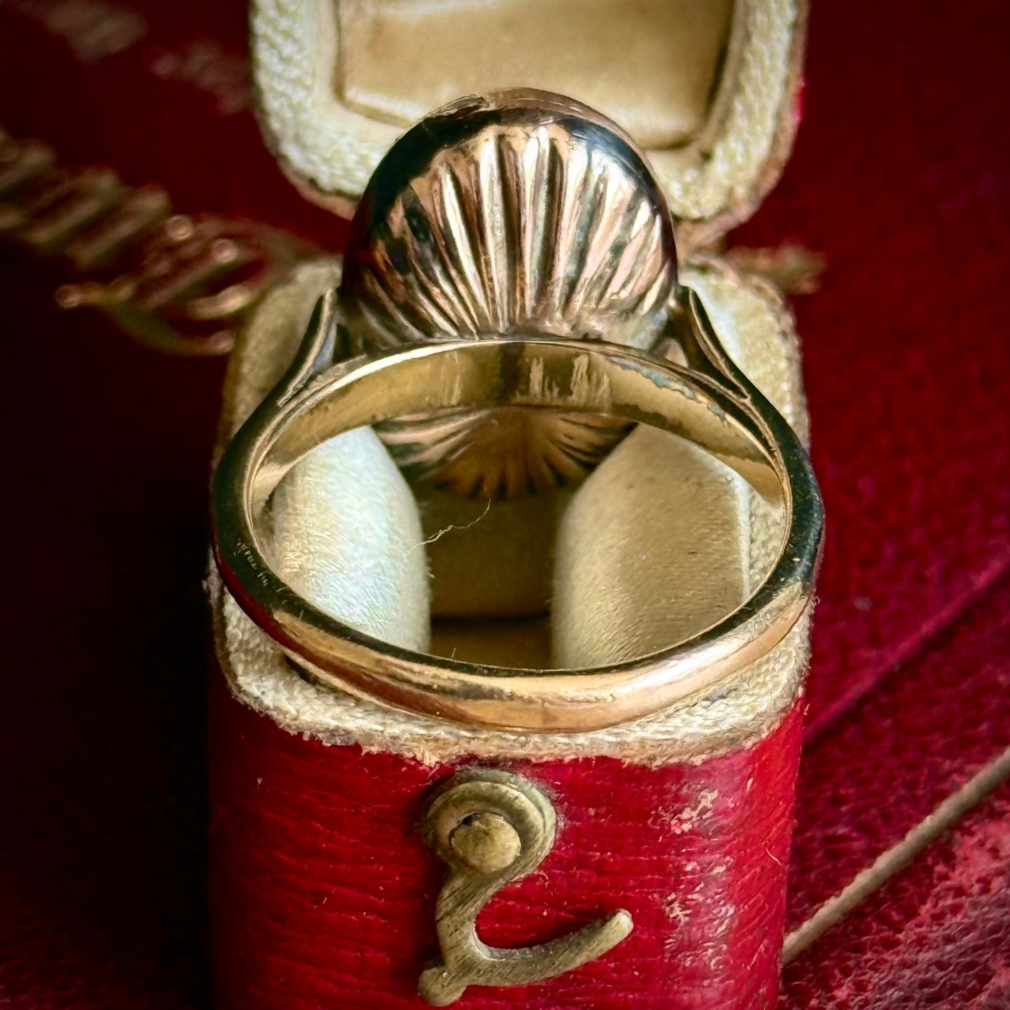 Antique Bird Intaglio Carnelian Ring; Circa 1860