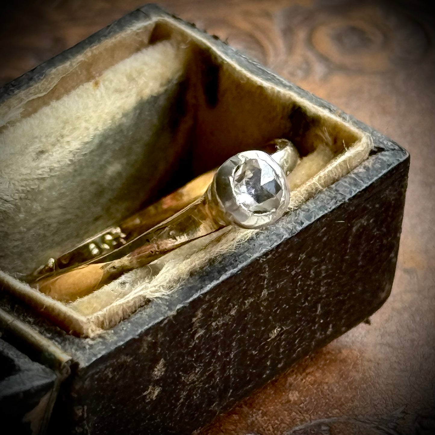 Vintage Rose Cut Solitaire Ring in 9 Carat Gold