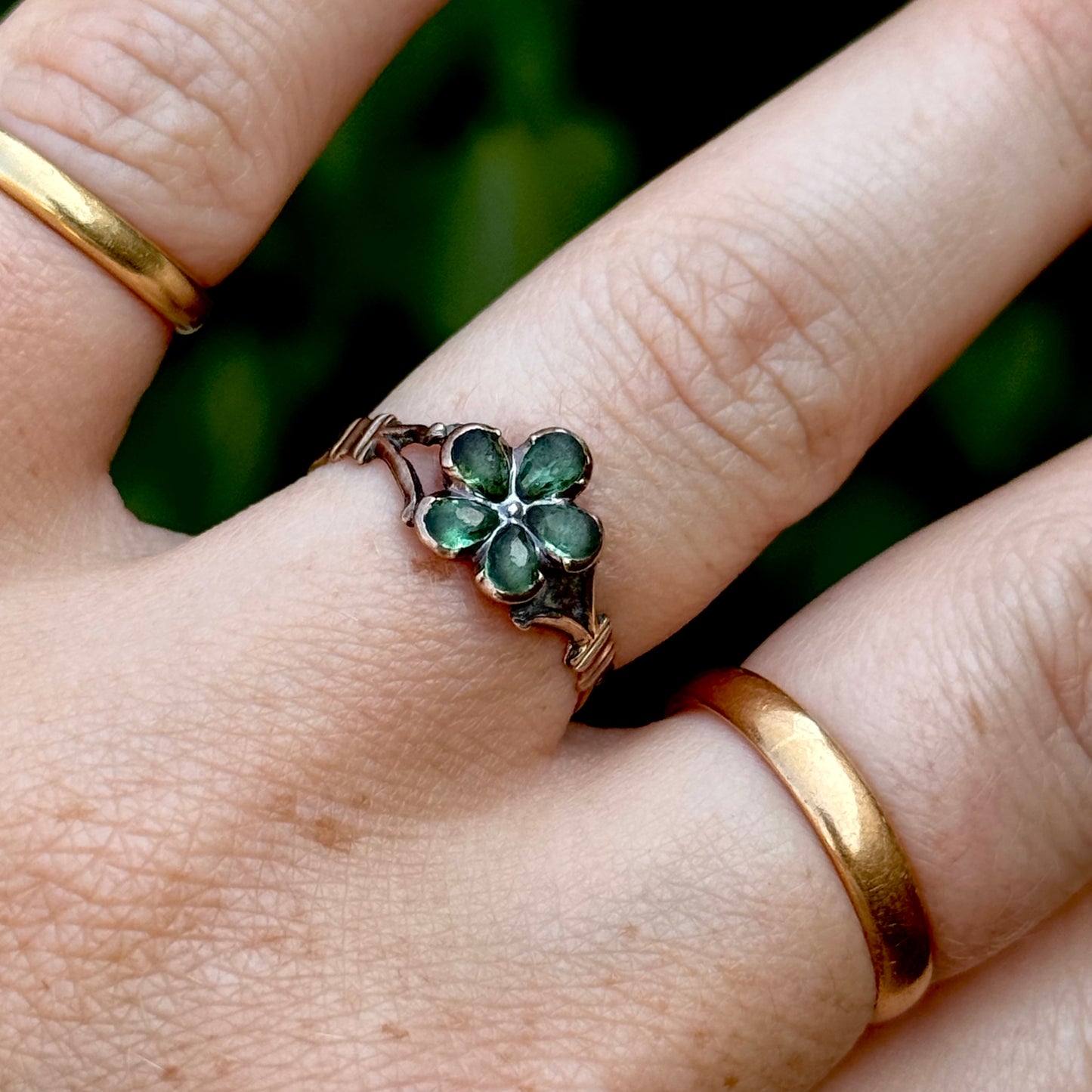 Antique Victorian Paste Pansy Ring