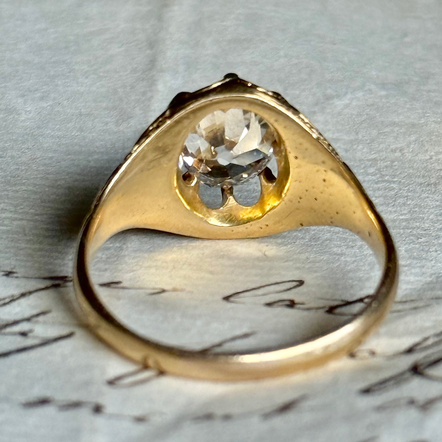 Antique Old Cut Diamond Ring in 15 Carat Gold; Circa 1870