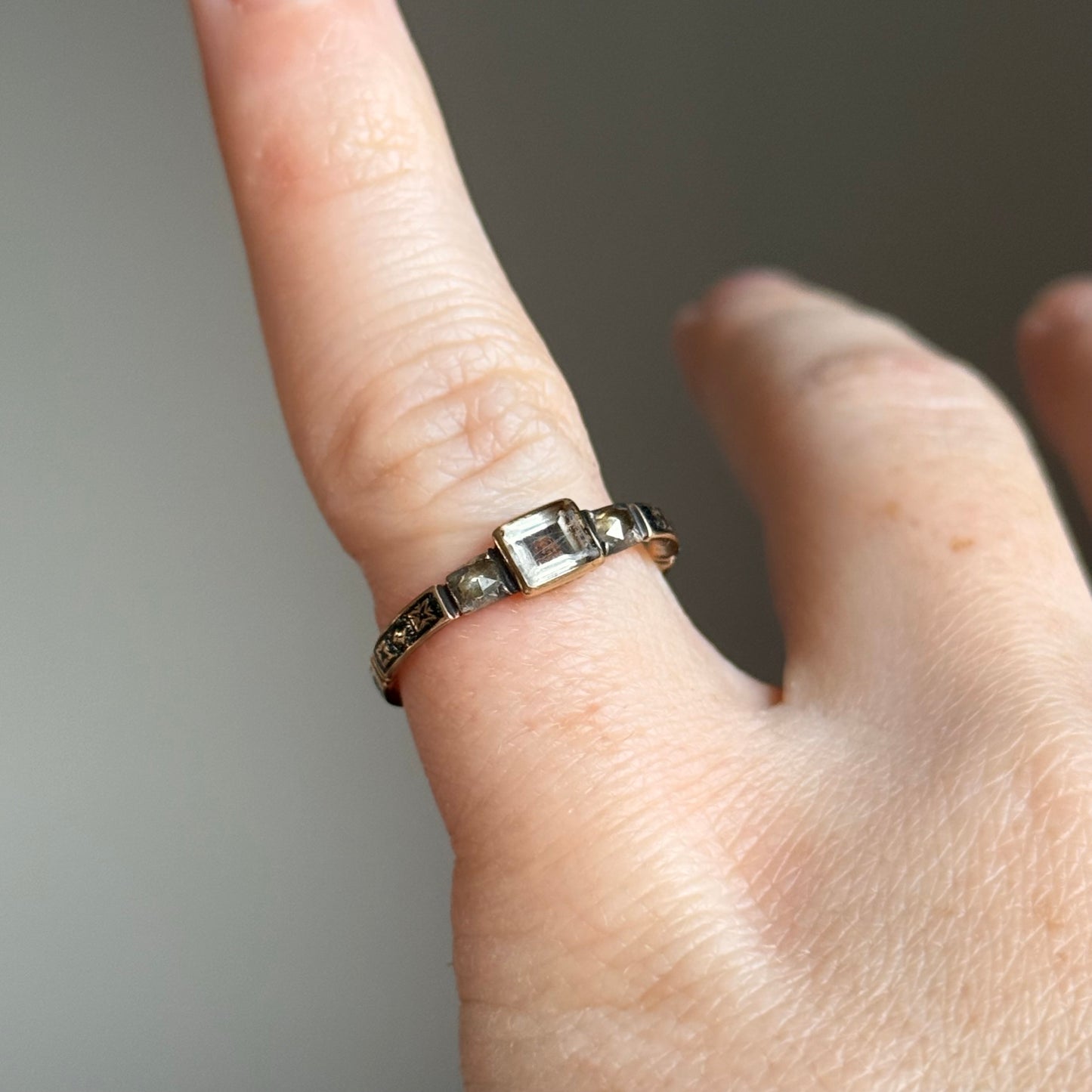 Exceptional Diamond Georgian Mourning Ring; Circa 1750