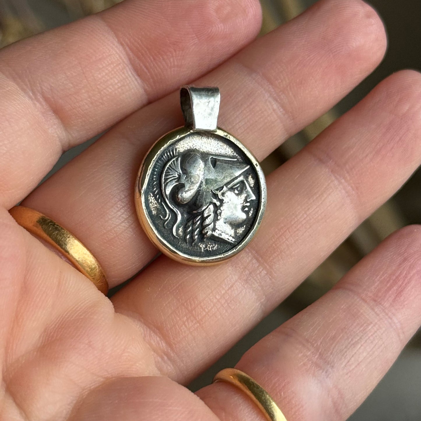 Goddess Athena Coin Pendant