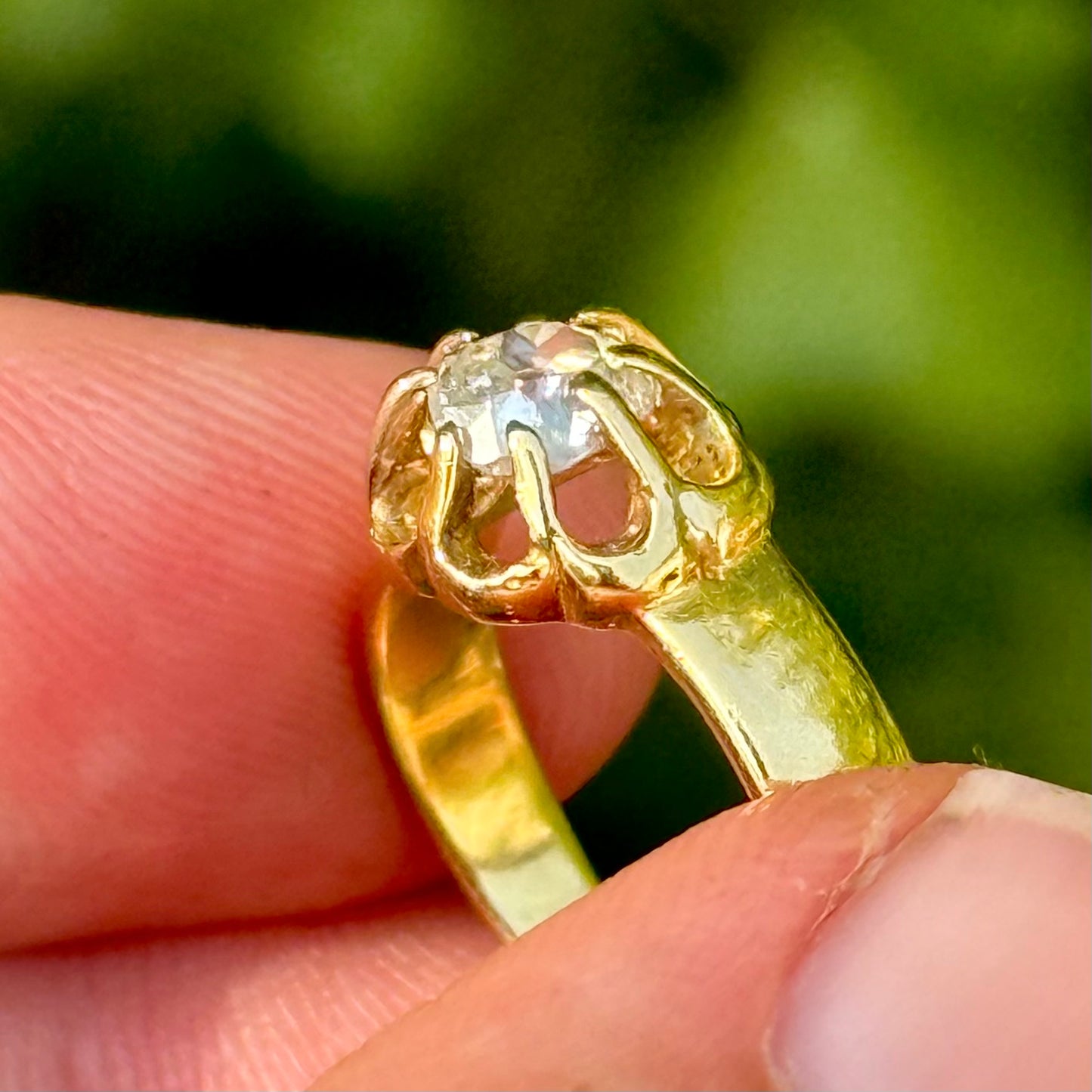 Antique Oval Old Cut Diamond Ring; Circa 1878