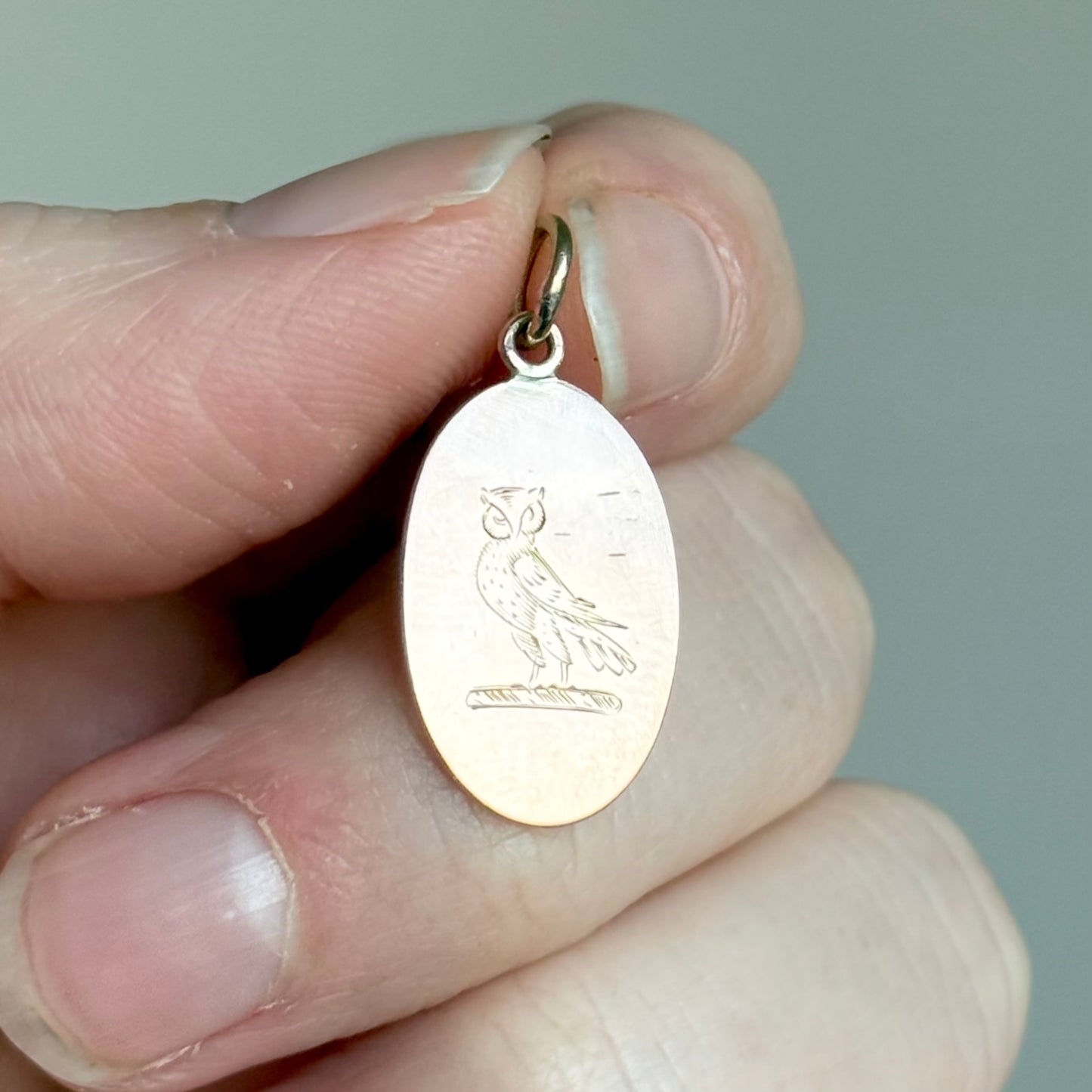 Antique 'Owl' Heraldic Pendant in 9 Carat gold (1)