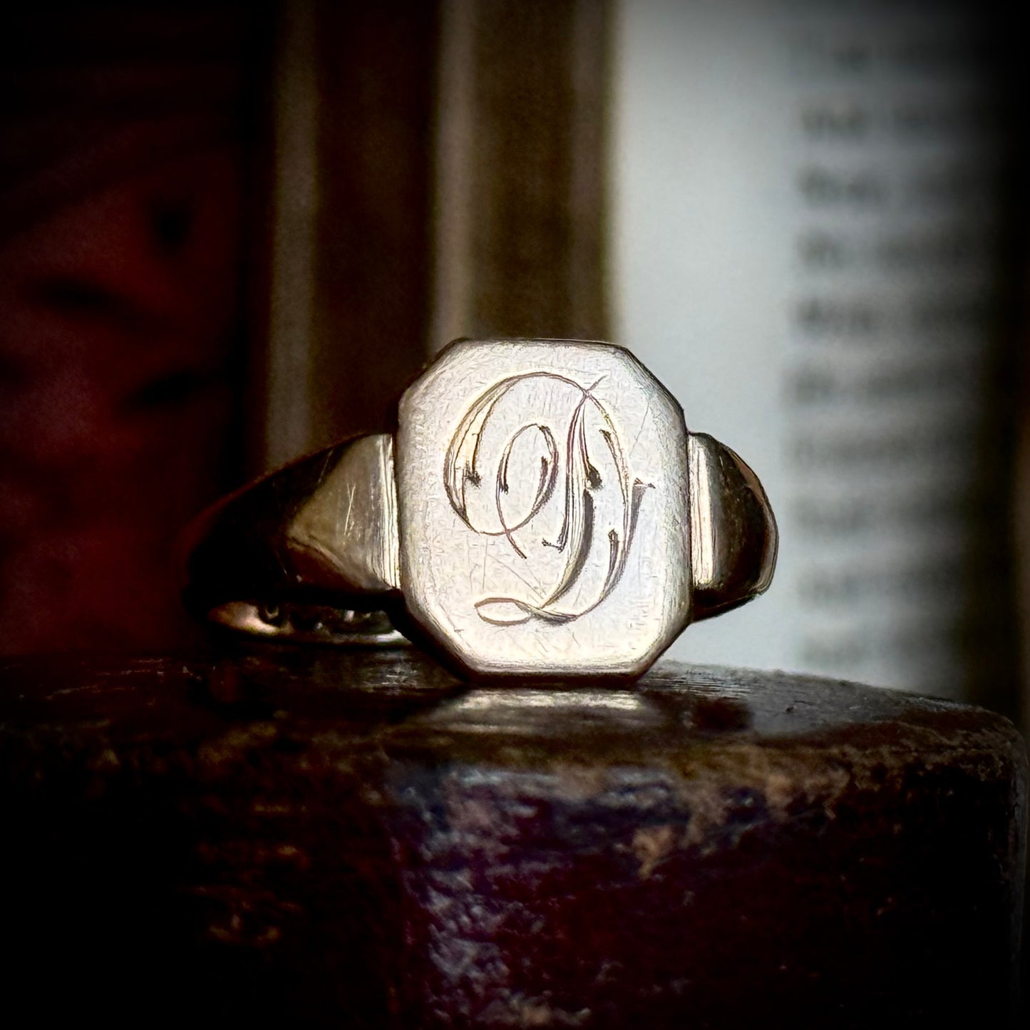 Antique Victorian Initial 'D' Signet Ring
