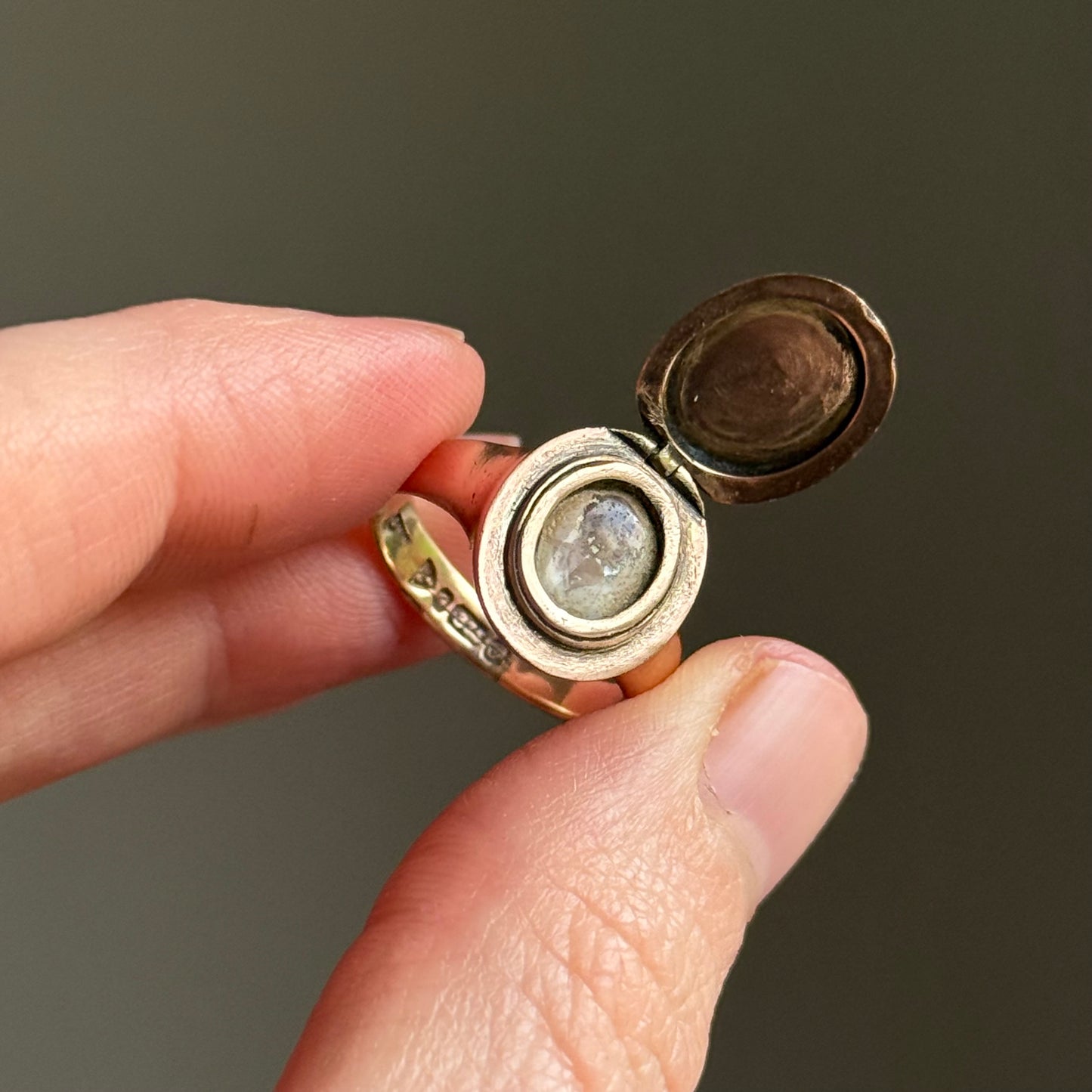 Antique Locket Signet Ring in 9 Carat Rose Gold; Circa 1914