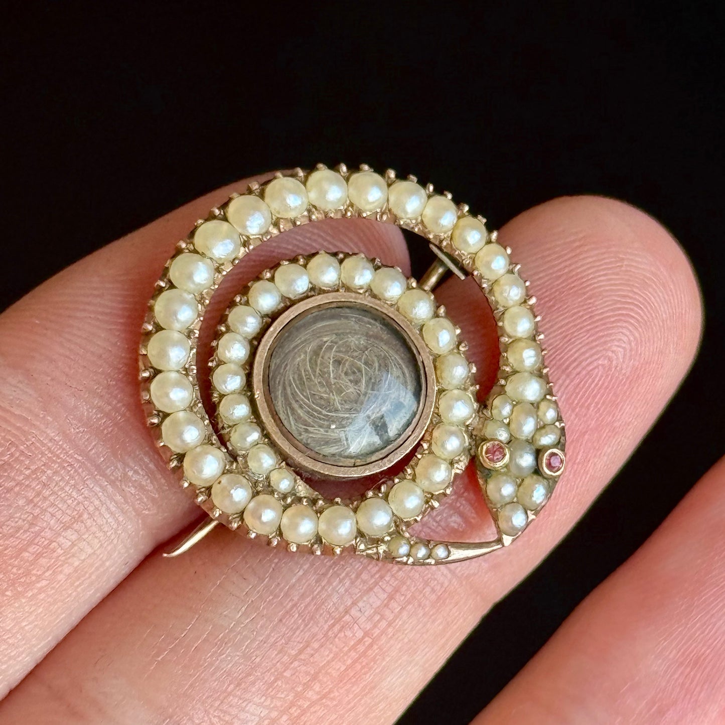 Georgian Serpent Mourning Brooch; Circa 1809