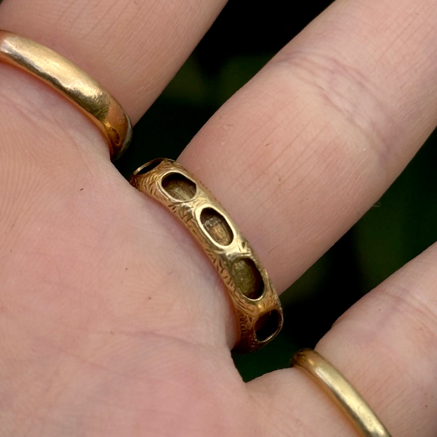 Victorian Forget Me Not Diamond Mourning Ring