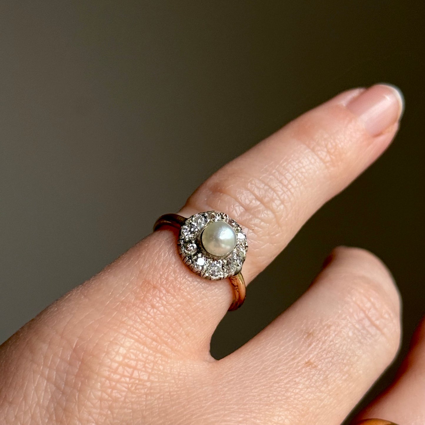 Antique Victorian Pearl & Diamond Cluster in 18 Carat Gold