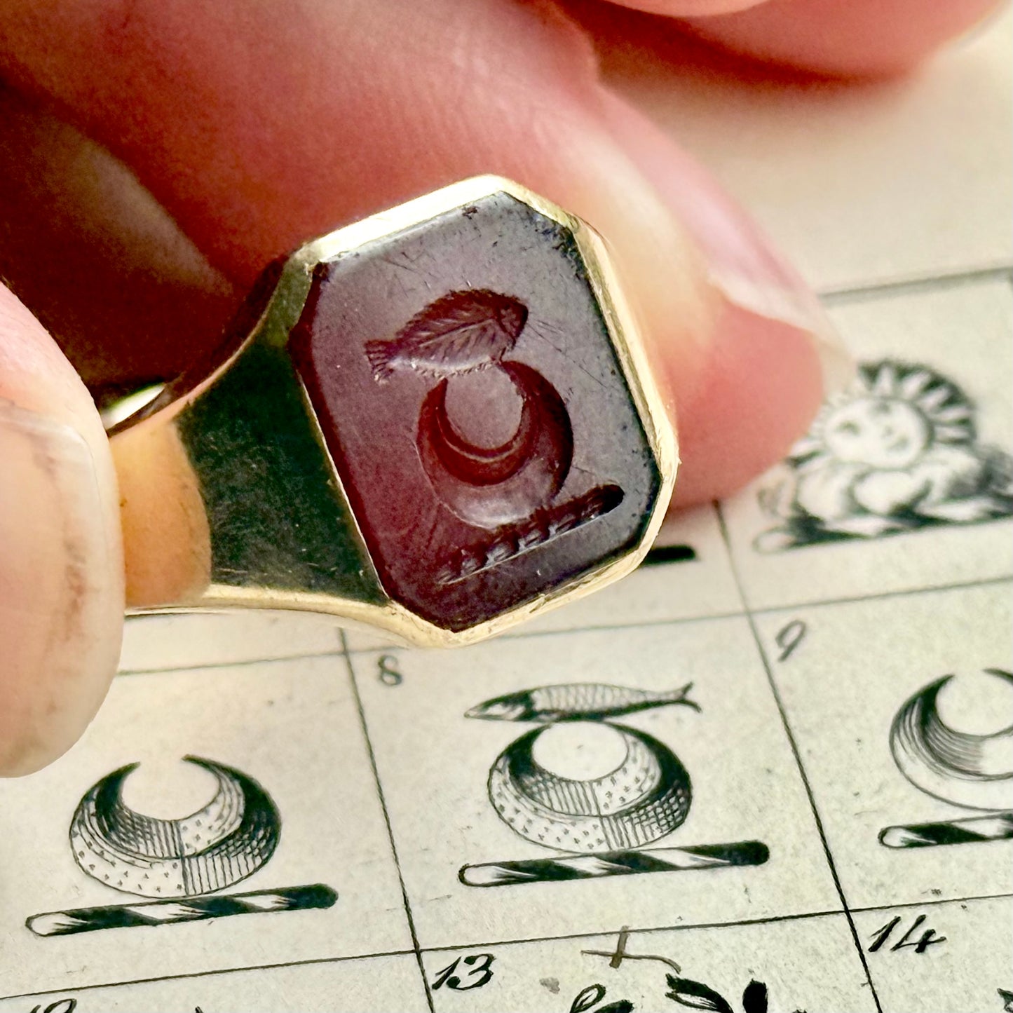 Antique Victorian Carnelian Intaglio Signet Ring