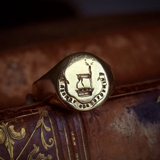 Vintage Signet Ring in 9 Carat Gold; Circa 1975