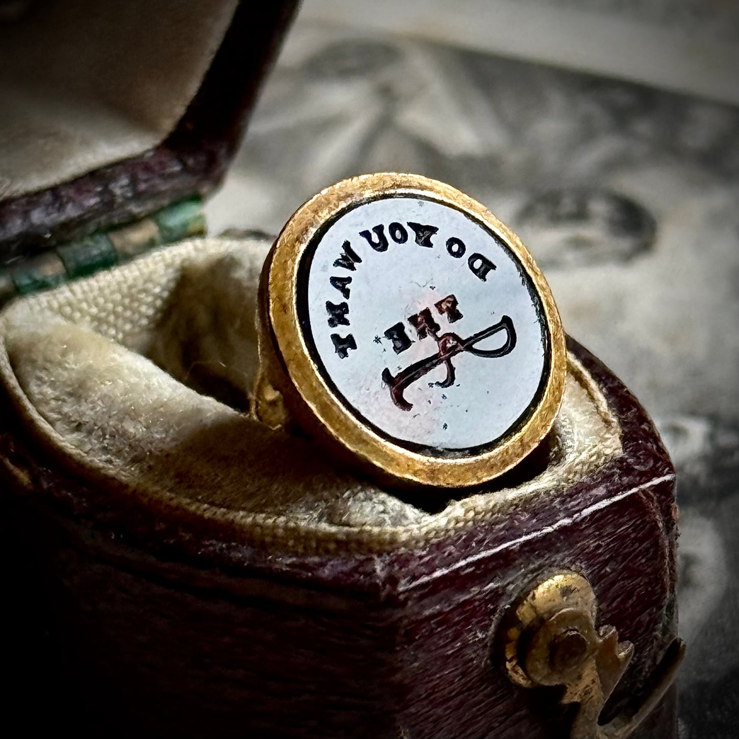 Antique Victorian Whip Motto Fob Pendant