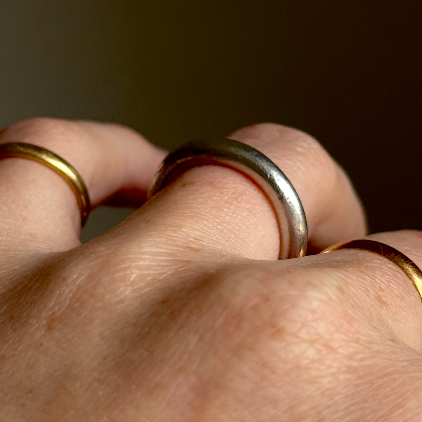 Vintage Donut Heavy Sterling Silver Ring