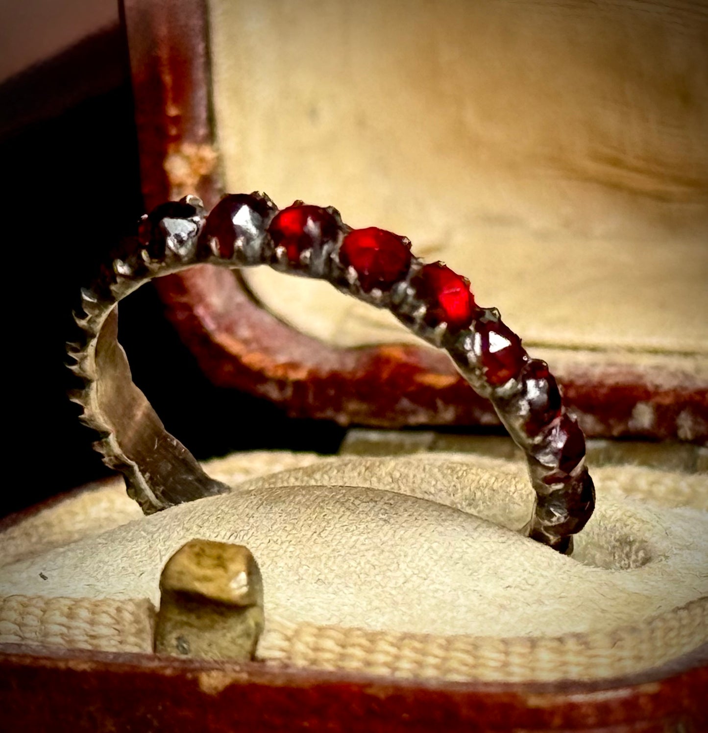 Early Victorian Garnet Eternity Ring; Circa 1830