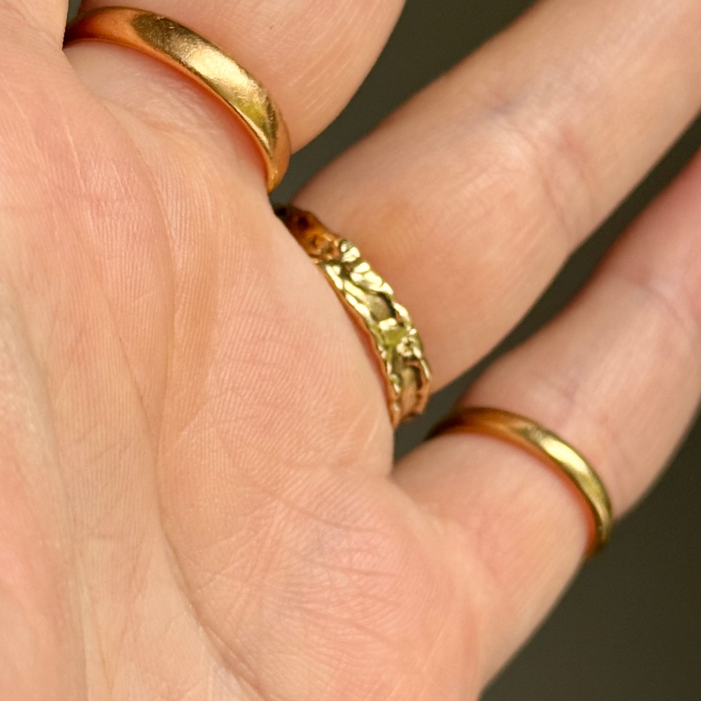 Vintage Garnet Faith, Hope and Charity Intaglio Ring