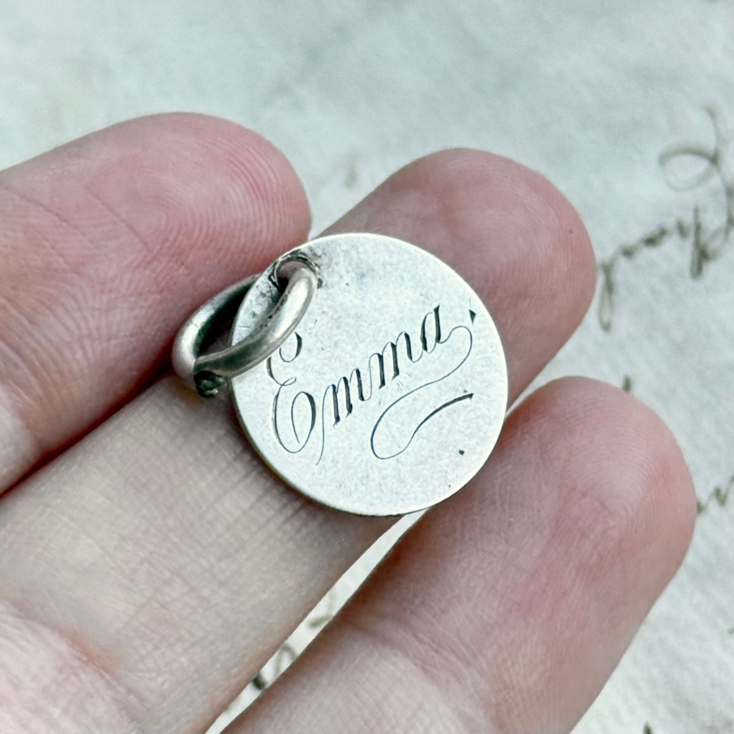 Victorian Love Token 'Emma' Coin Pendant; Circa 1860