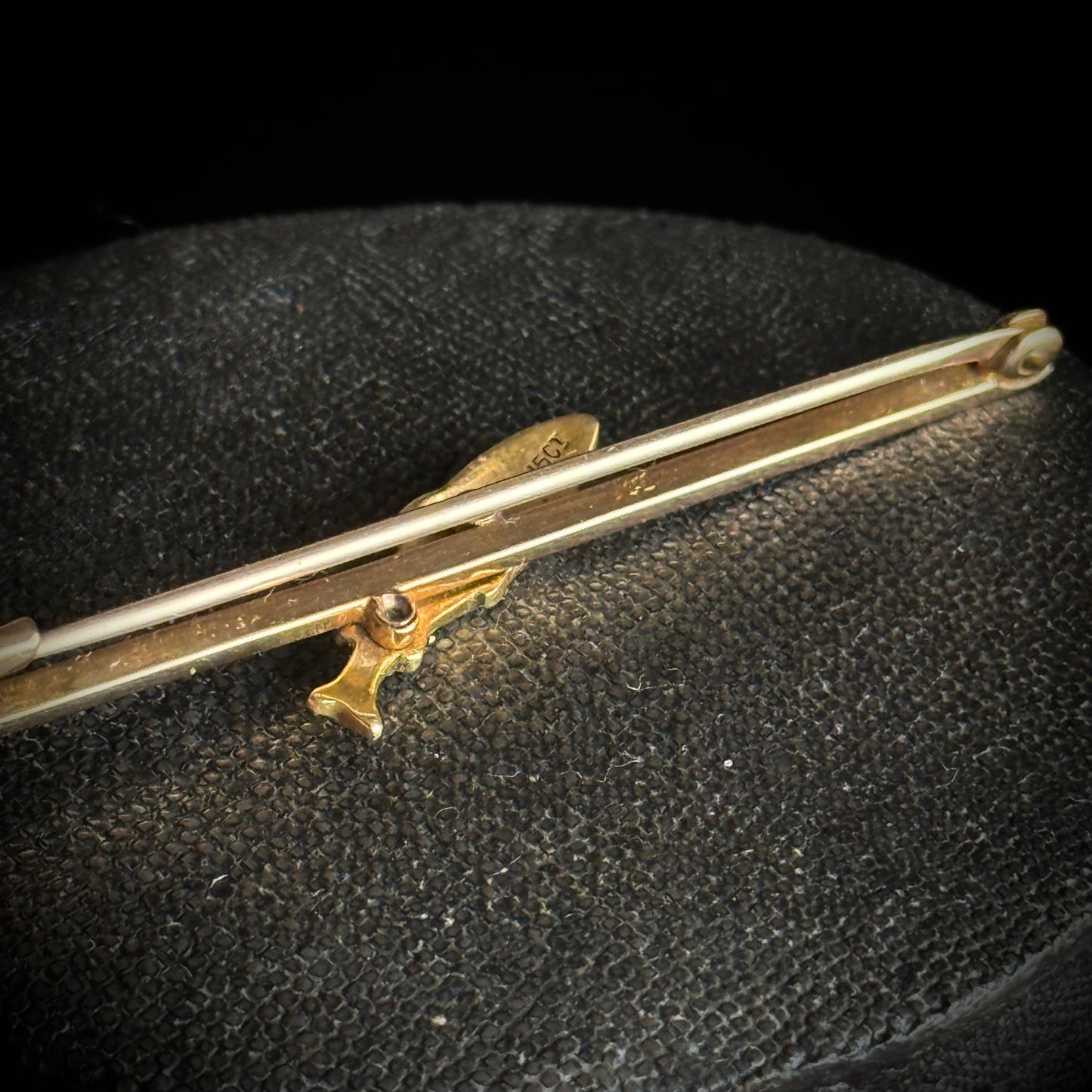Antique Enamel Trout Gold Bar Brooch; Circa 1900