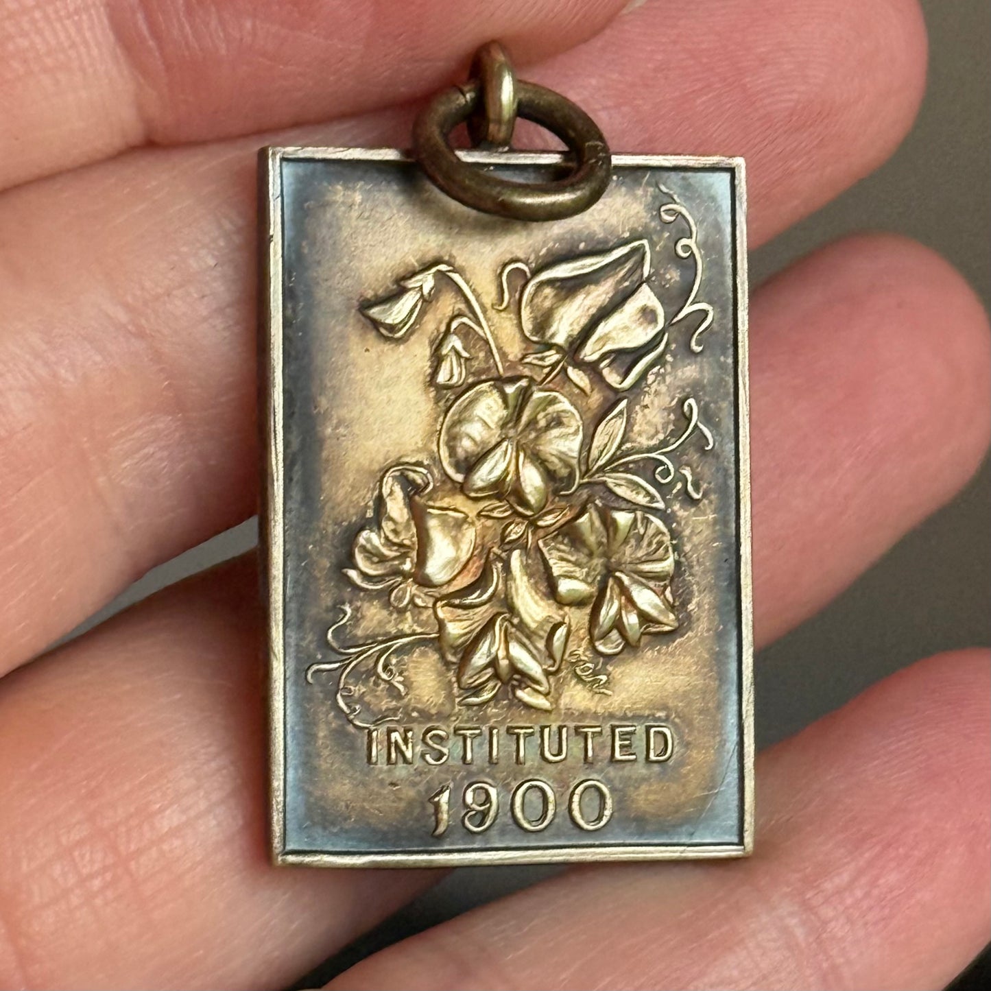 Boxed Vintage 'Sweet Pea Medal' in Silver; Circa 1931