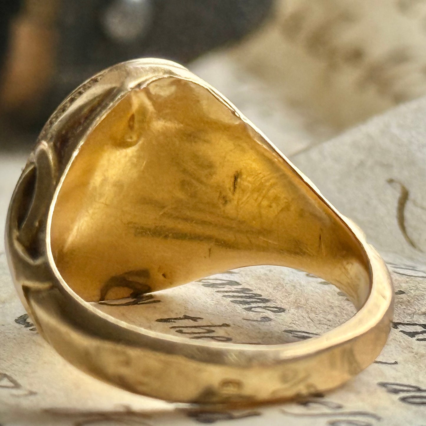 Victorian Bloodstone Signet Ring in 18 Carat Gold; Circa 1880