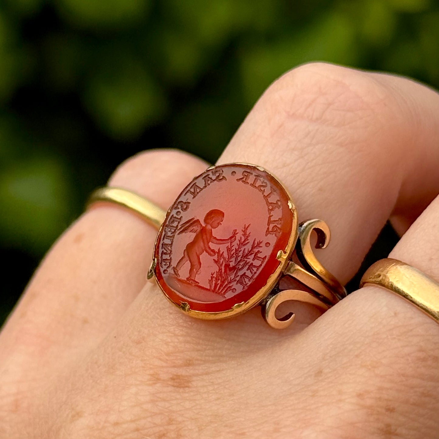 Antique Georgian Cherub Intaglio Ring