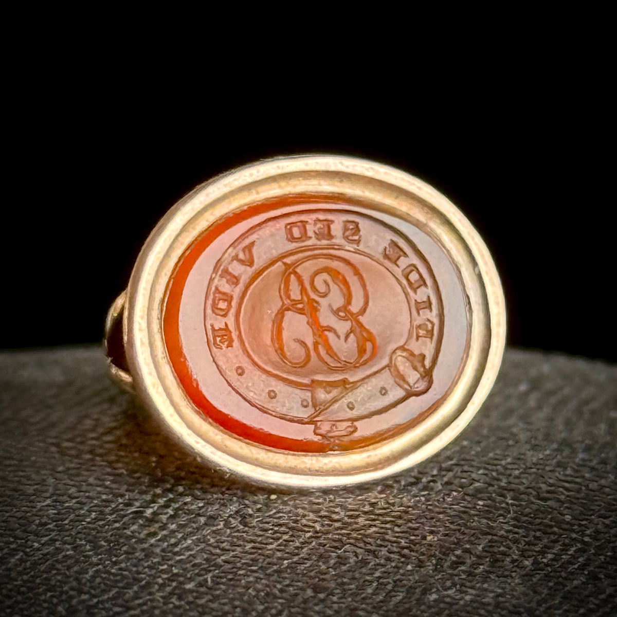 Antique Carnelian Intaglio Fob 9 Carat Gold; Circa 1820