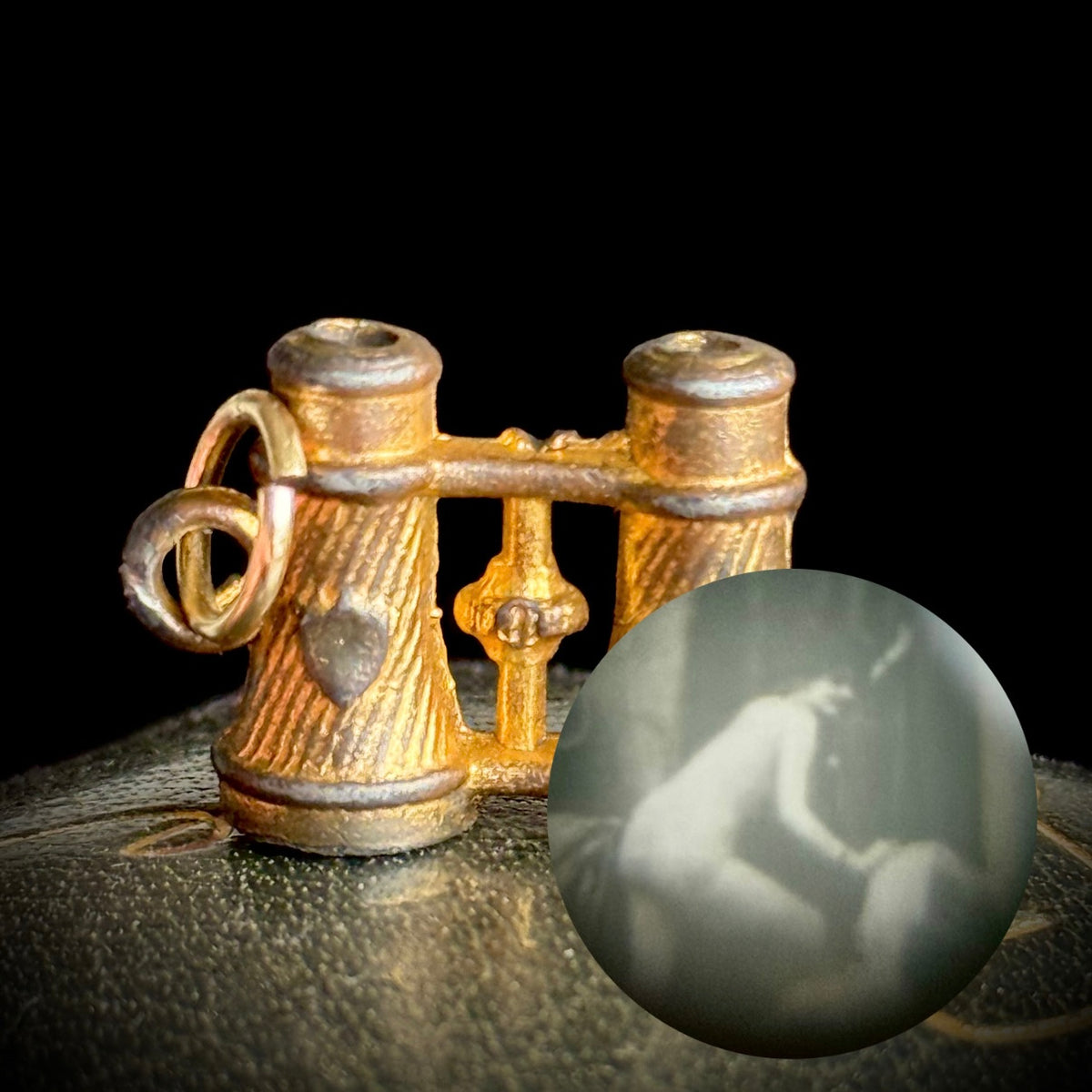 Antique Novelty Erotic Nude Stanhope Pendant; Circa 1895