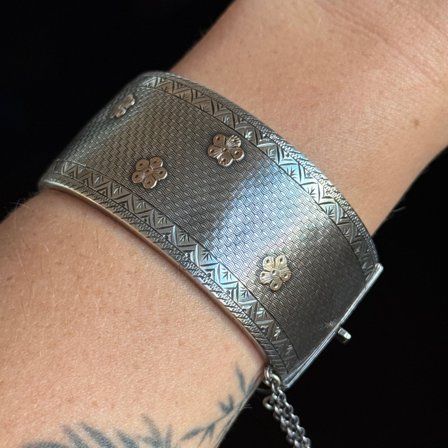 Victorian Forget Me Not Bangle; Circa 1873