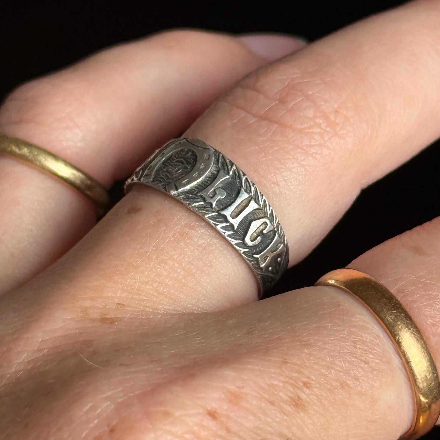 Antique Victorian Goodluck Ring; Circa 1899