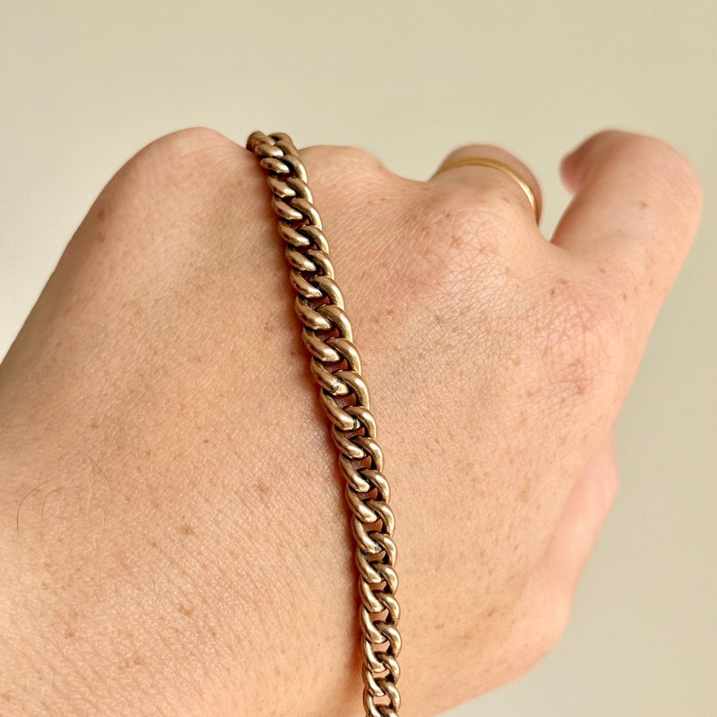 Miniature antique Albert Chain in 9 Carat Rose Gold; Circa 1895