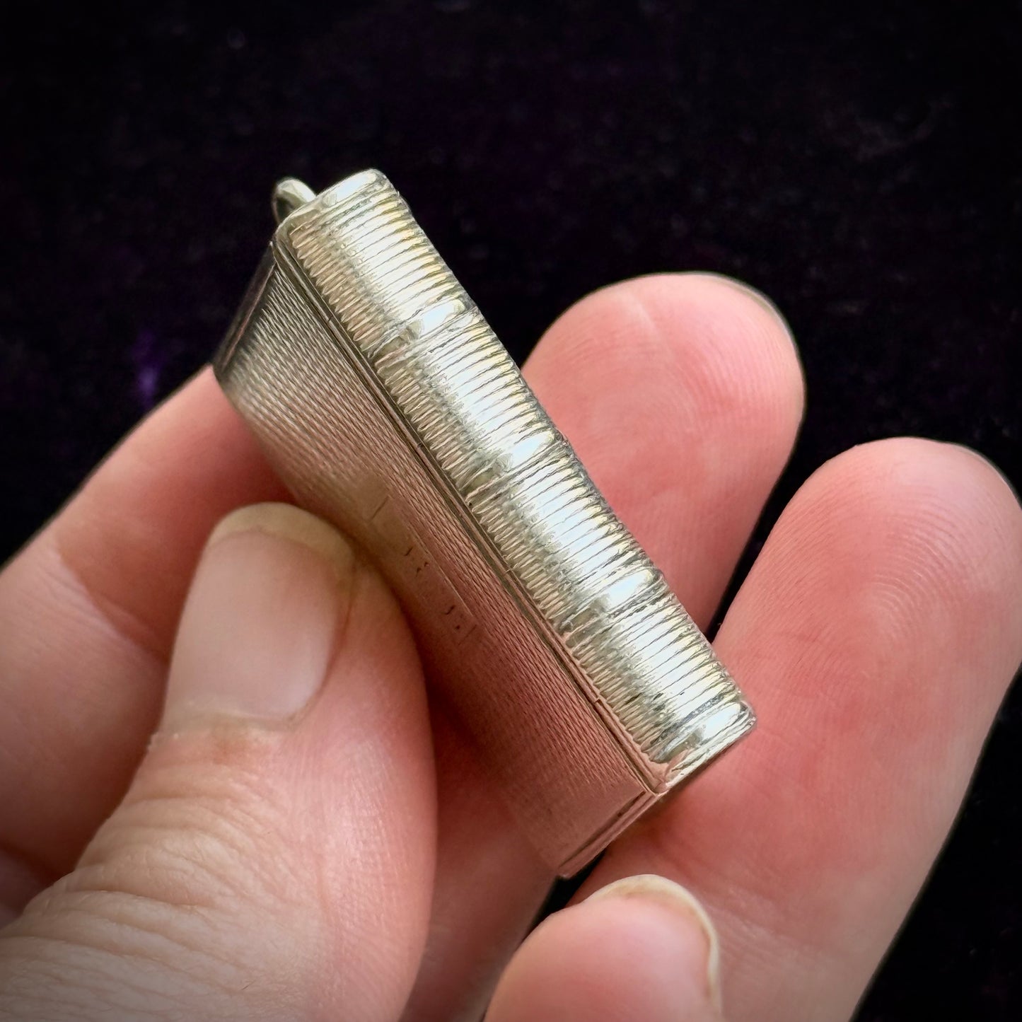 Antique Silver Victorian Book Vinaigrette; Circa 1835