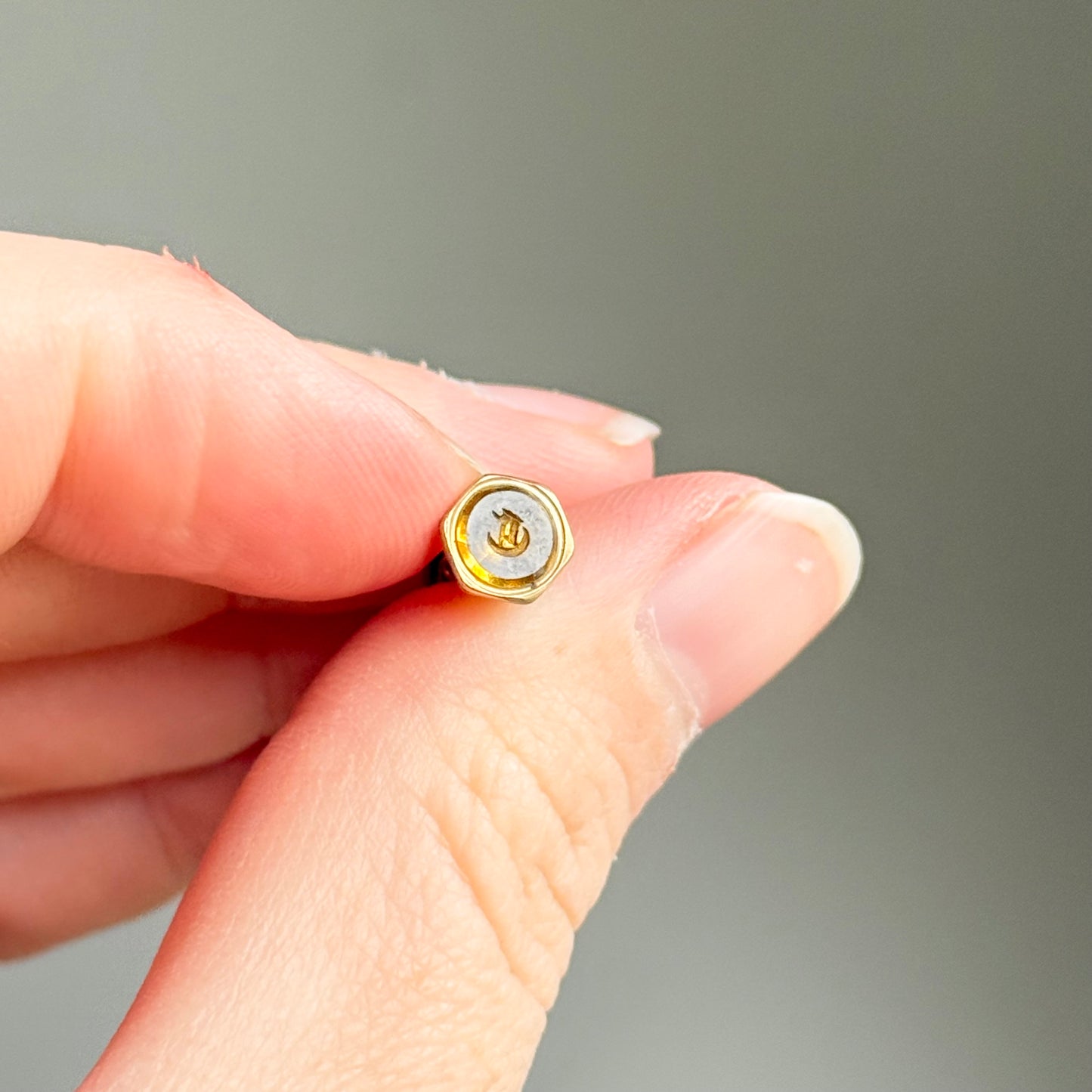 Antique Tiny Intaglio Fob Pendant in 9 Carat Gold; Circa 1880