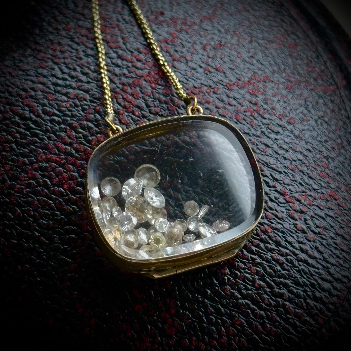 Late Georgian Gold Double Glazed Locket Pendant; Circa 1830