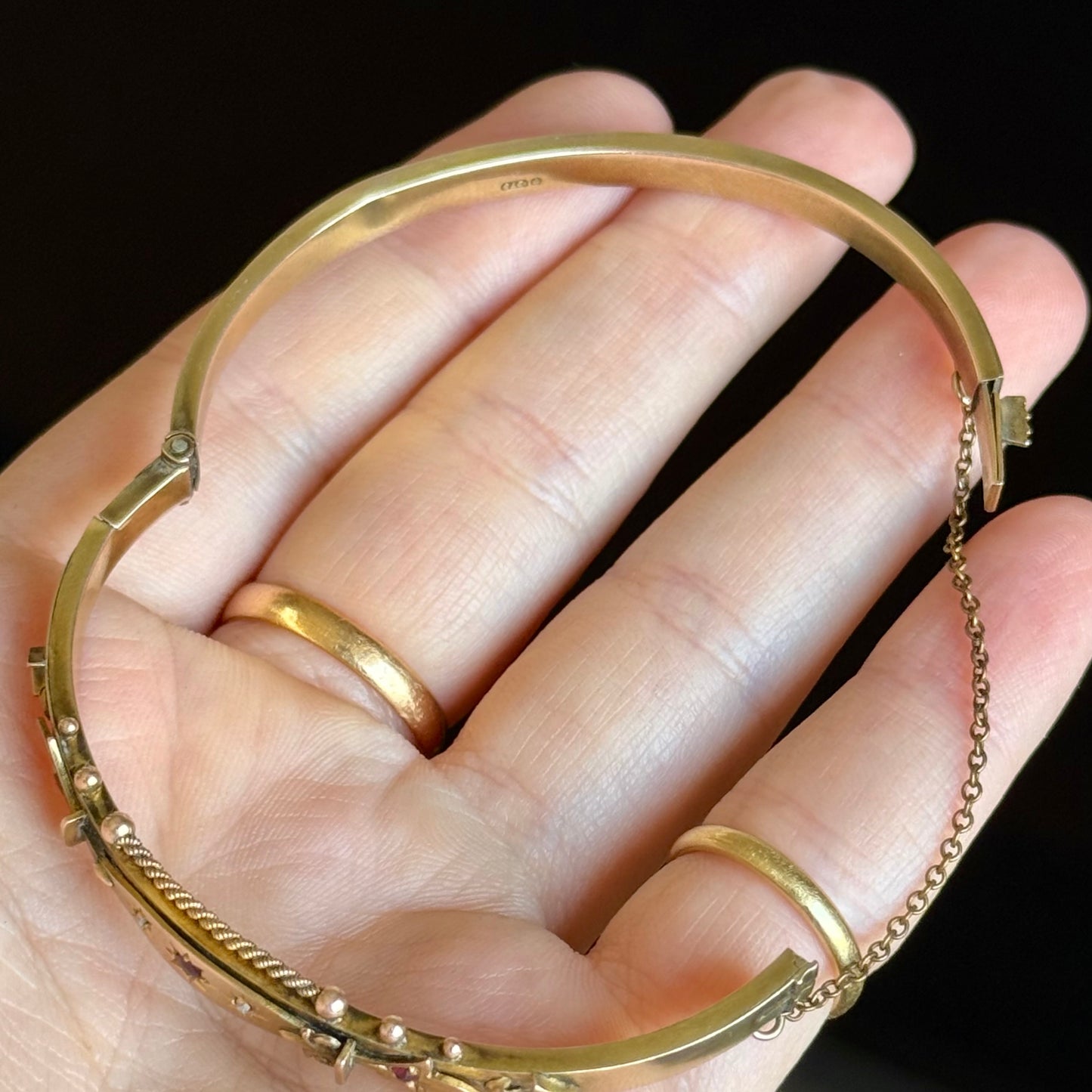Antique Edwardian Ruby & Diamond Bangle; Circa  1902