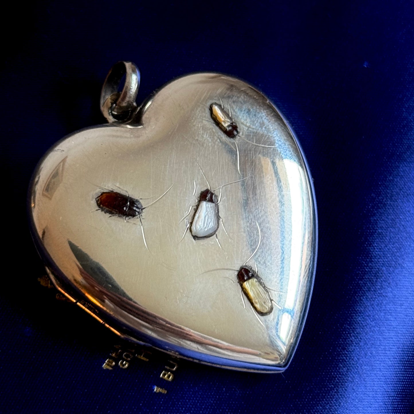 Shibayama Heart Locket Pendant in Sterling Silver