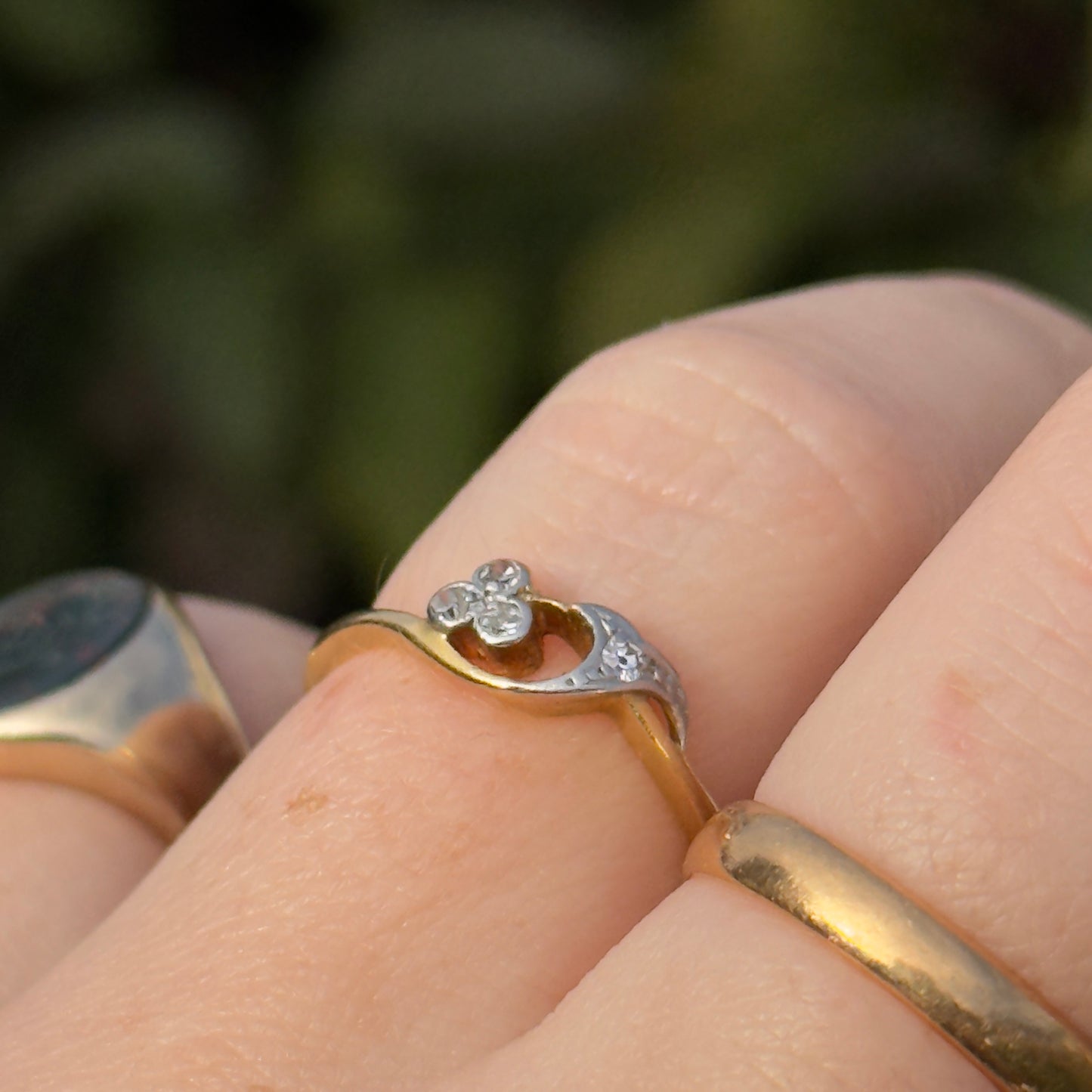 Antique 18 Carat Gold & Platinum Diamond Ring; Circa 1900