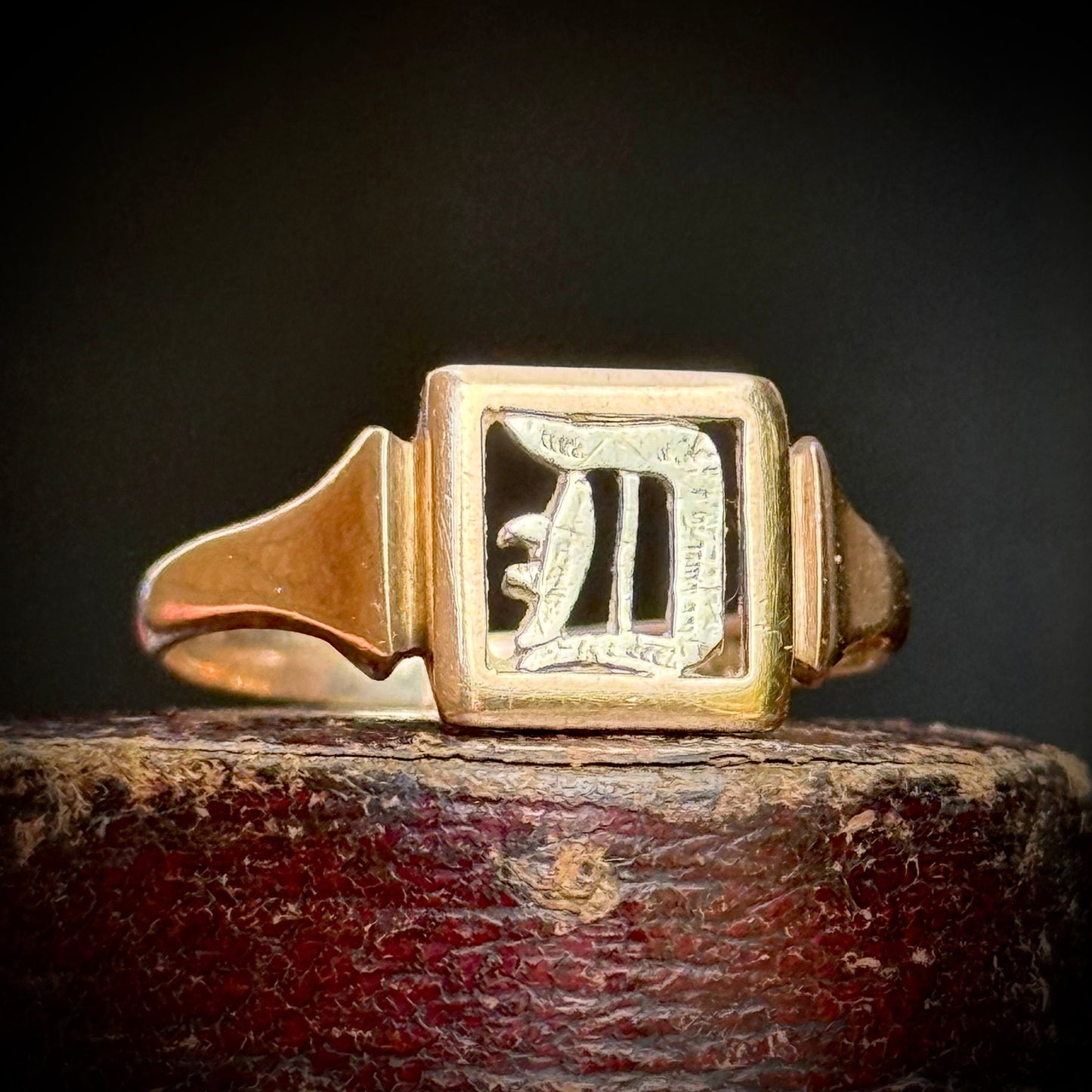 Antique Monogram 'D' Signet Ring; circa 1926
