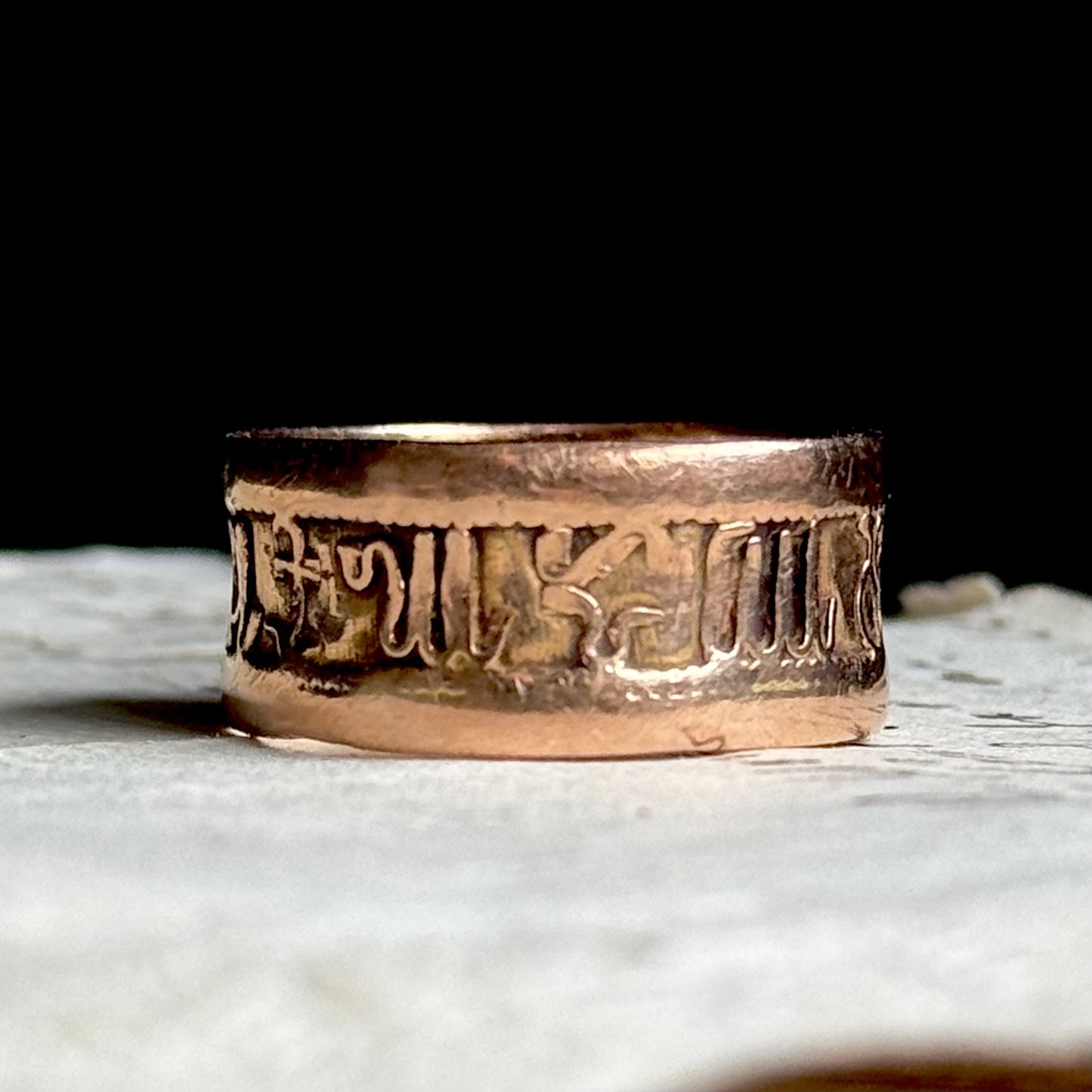 Antique Georgian Zodiac Ring in 9 Carat Gold; Circa 1800