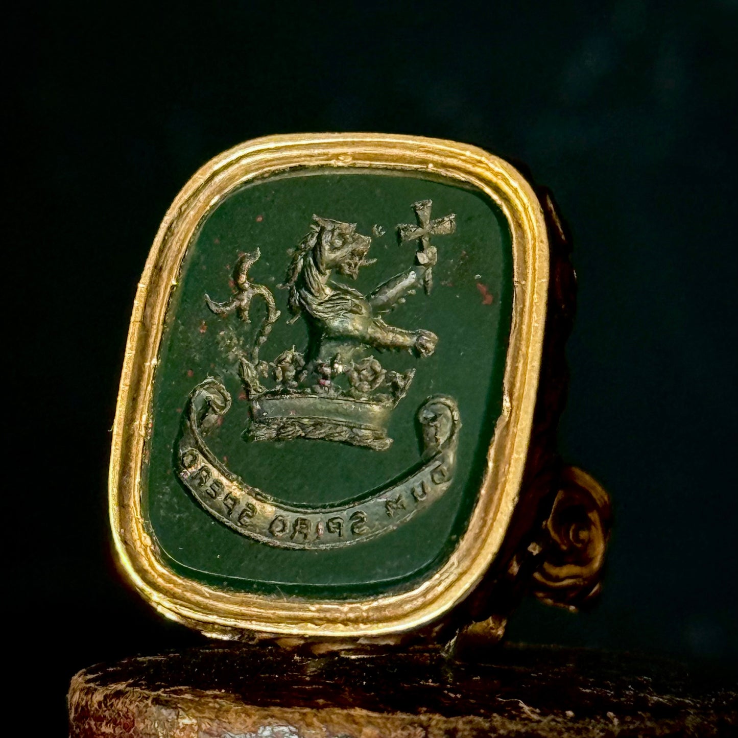 Antique Victorian Heraldic Bloodstone Intaglio fob