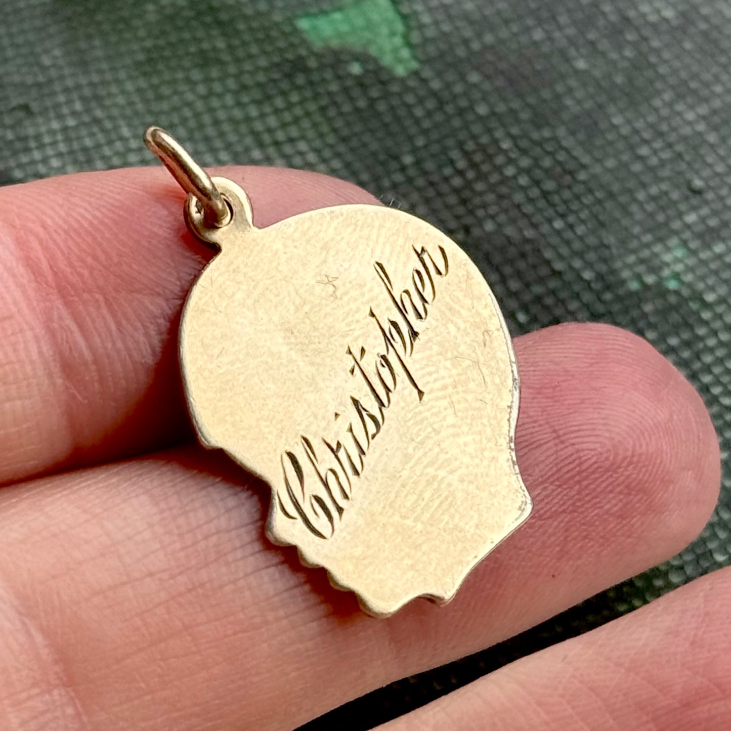 Vintage Profile 'Christopher' Pendant Token