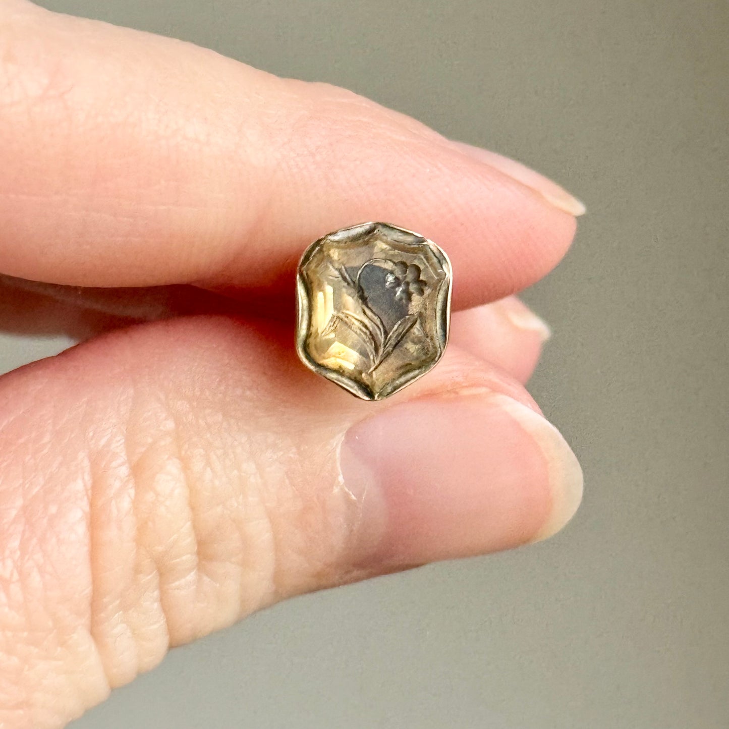 Antique Sentimental Citrine Intaglio Fob; Circa 1860