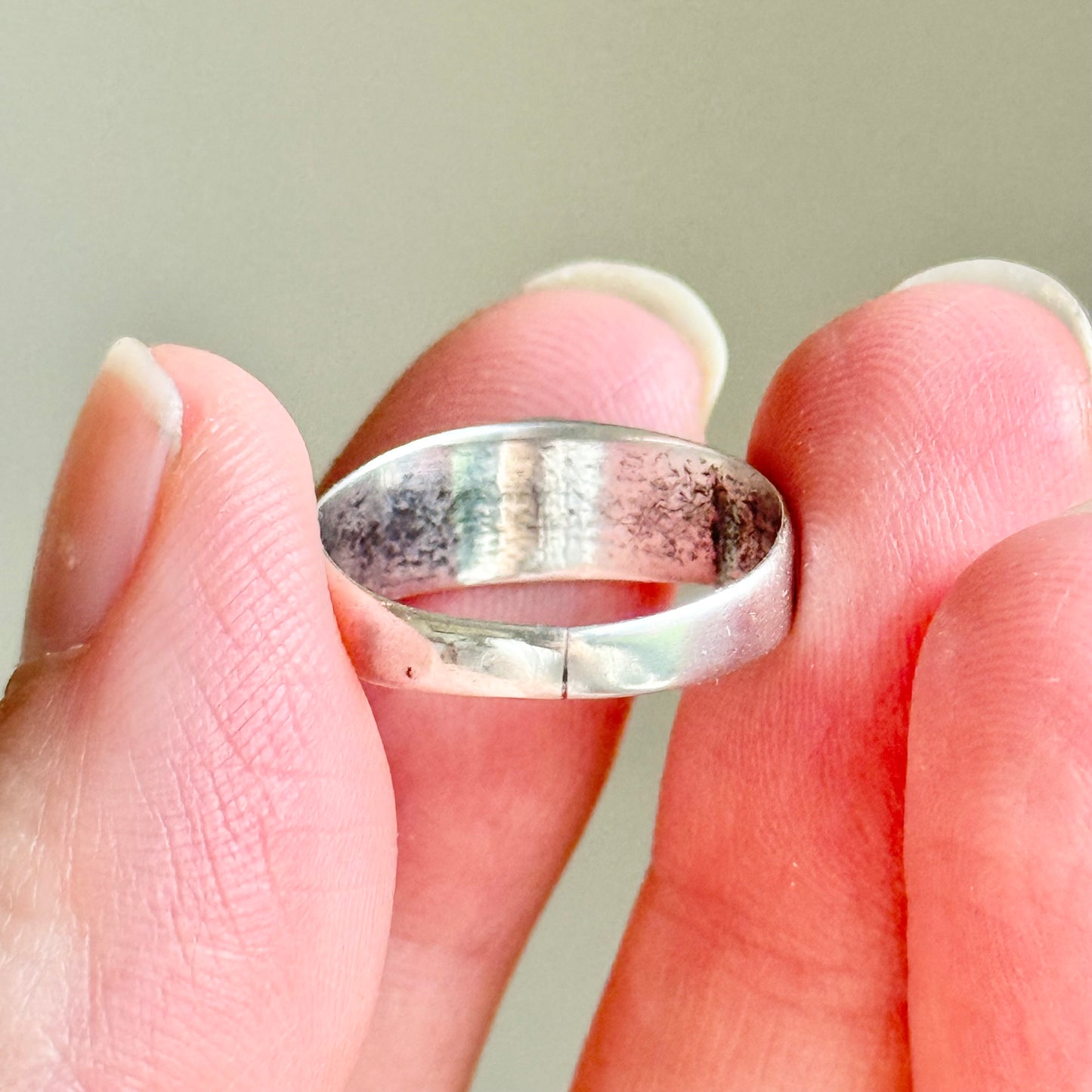 Antique Victorian Good Luck Silver Ring; Circa 1880
