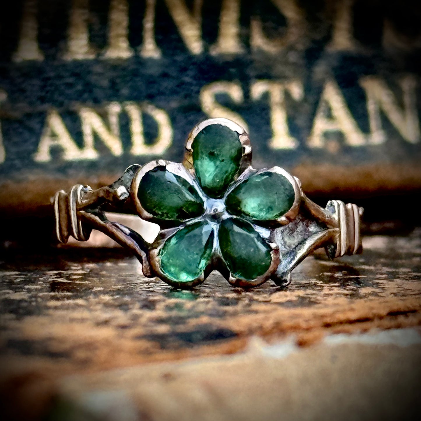 Antique Victorian Paste Pansy Ring